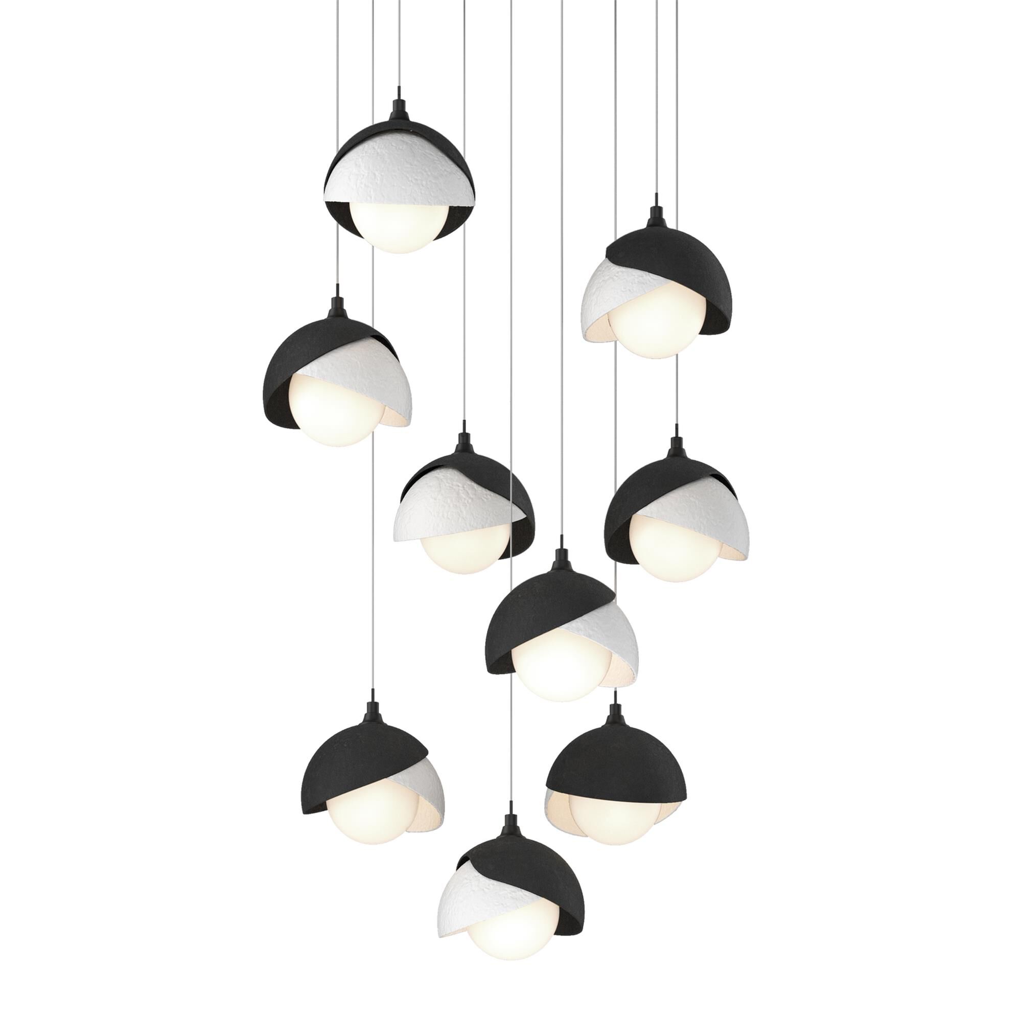 Shown in Black finish and Opal glass