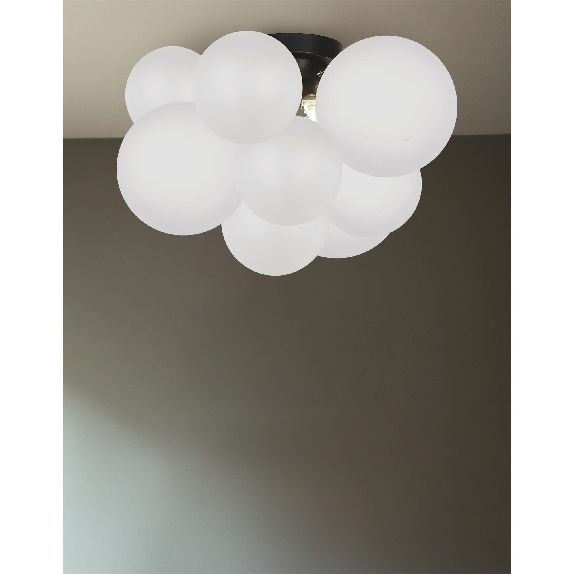 Shown in White and Black finish and White Globe glass