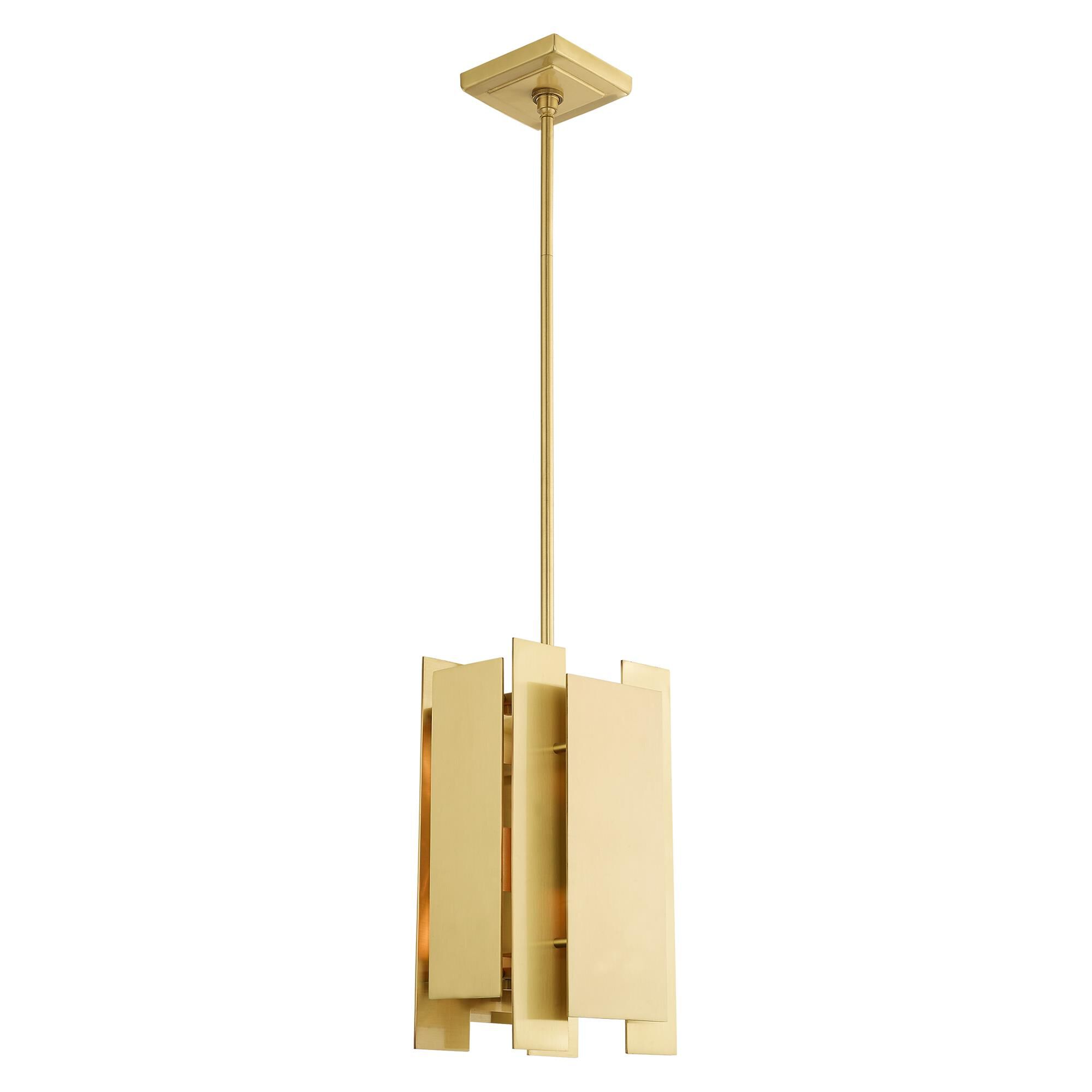 Shown in Satin Brass finish and Satin Brass Solid Brass shade