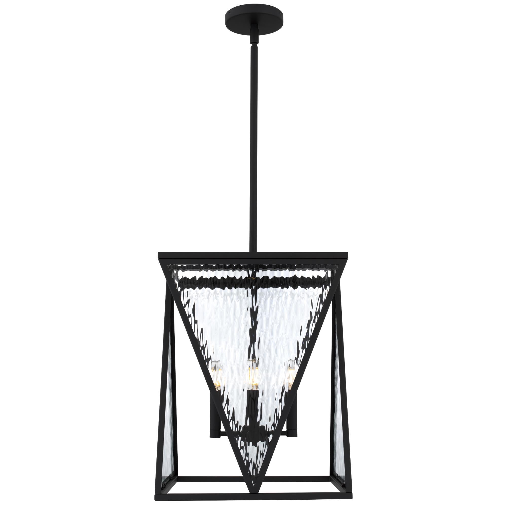 Shown in Matte Black finish and Clear Water Glass shade