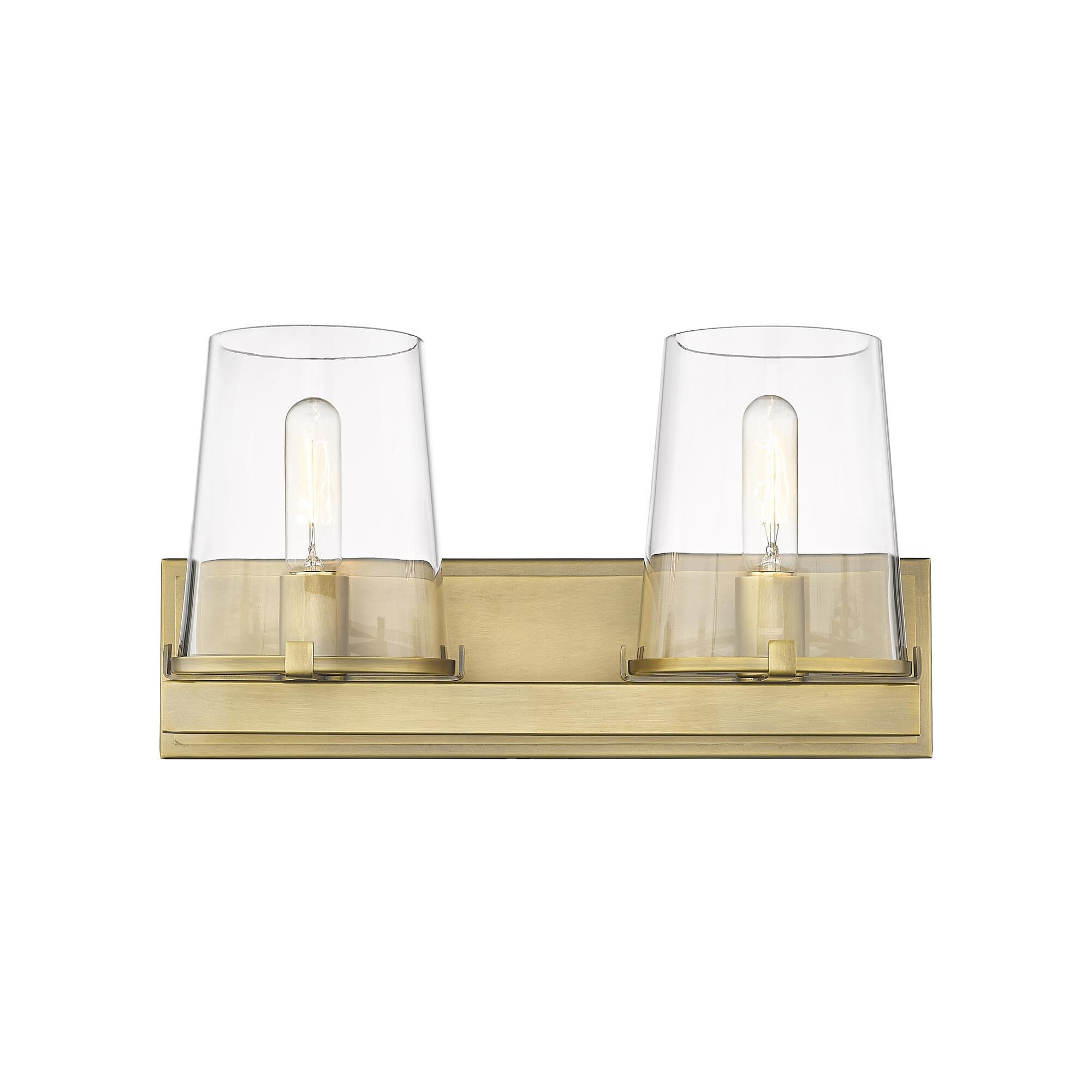 Shown in Rubbed Brass finish and Glass shade