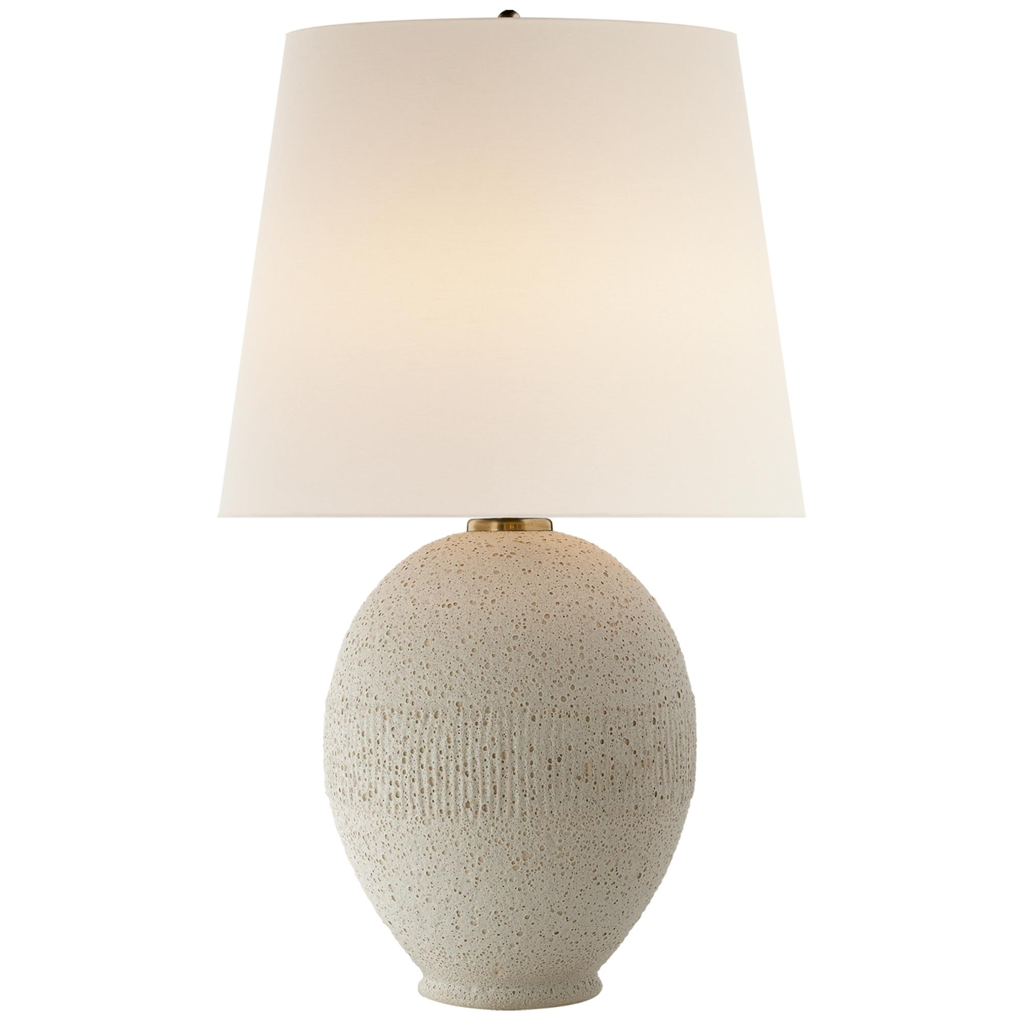 Shown in Volcanic Ivory finish and Linen shade