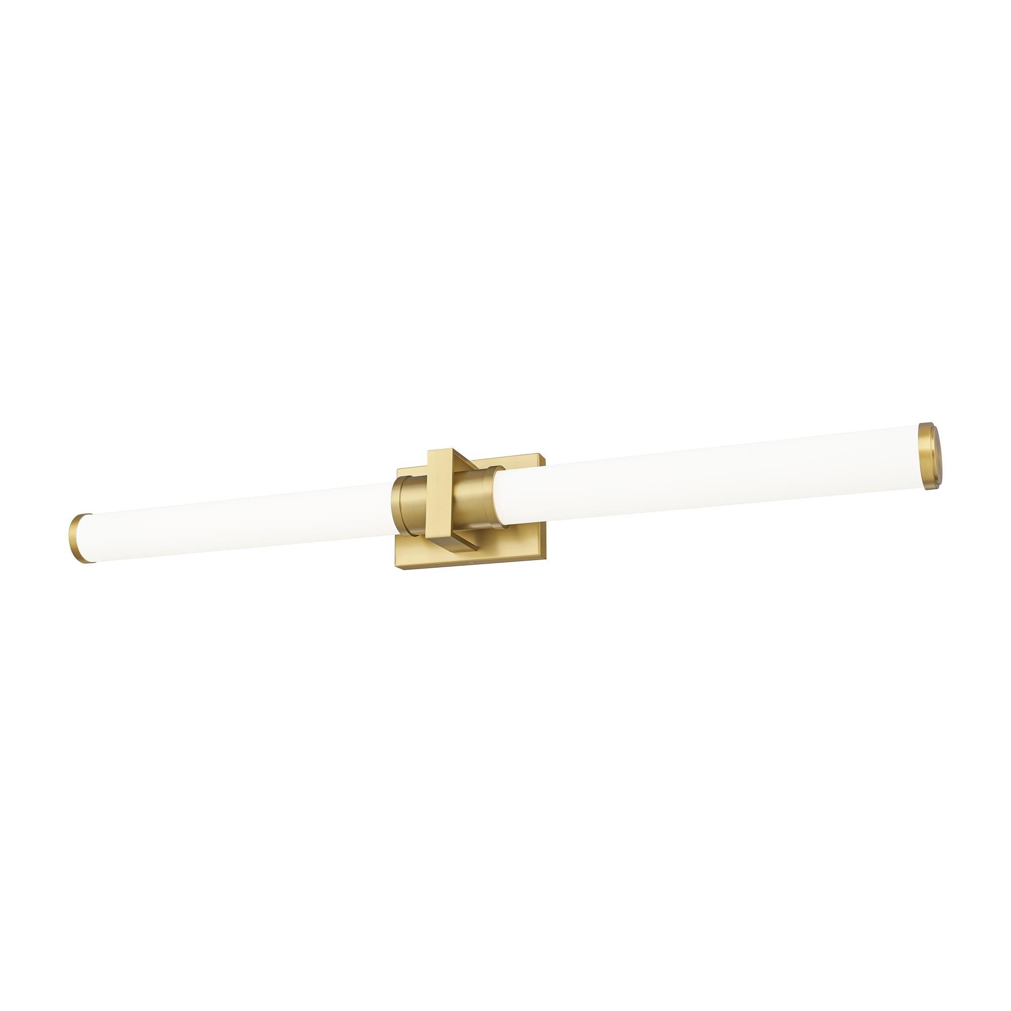 Shown in Modern Gold finish and Opal White glass and Opal White shade