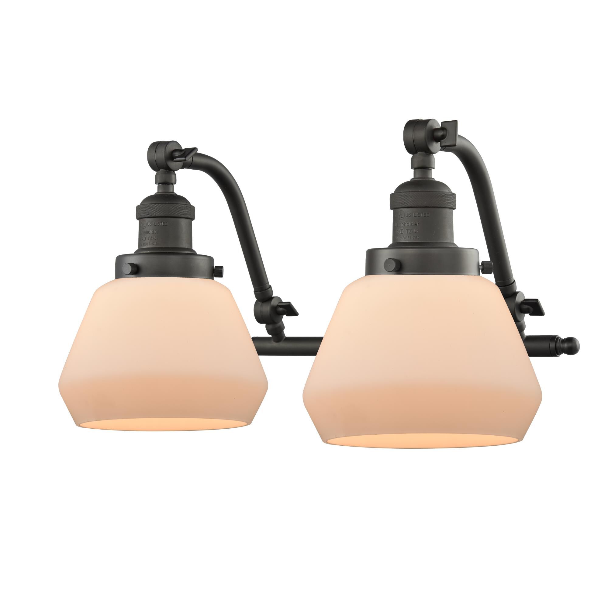 Shown in Oil Rubbed Bronze finish and Matte White Cased glass