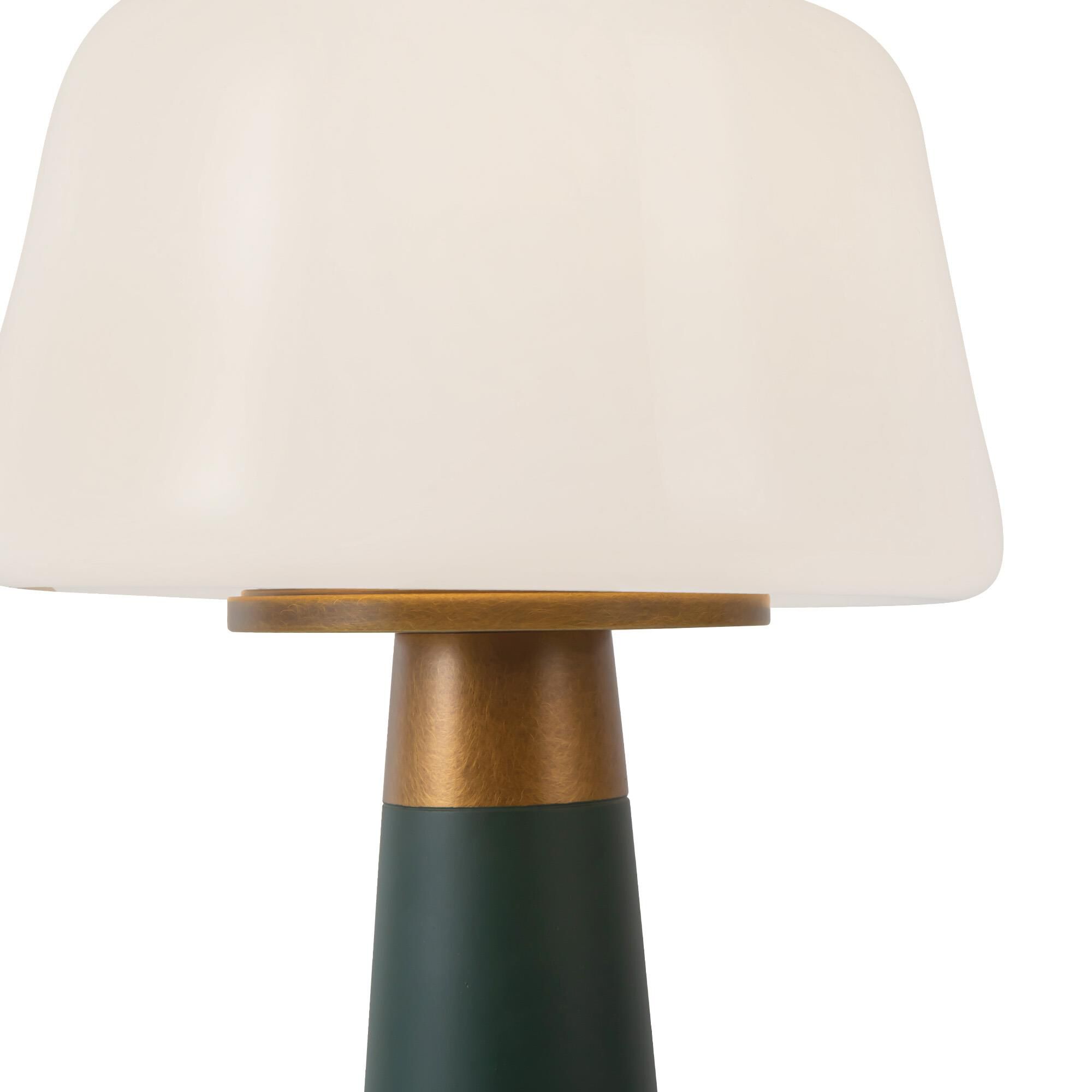 Shown in Pine Green finish and Opal glass