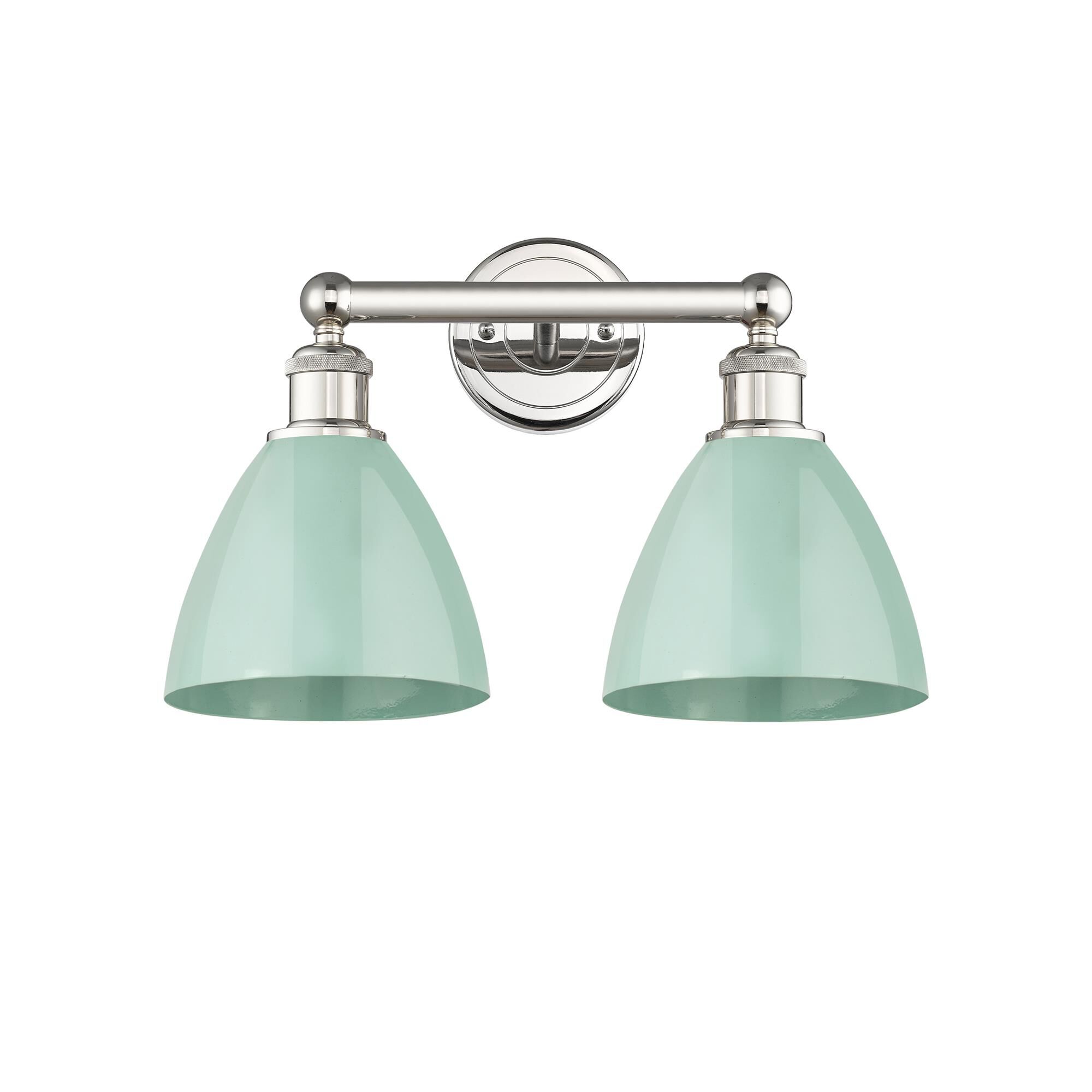 Shown in Polished Nickel finish and Seafoam shade
