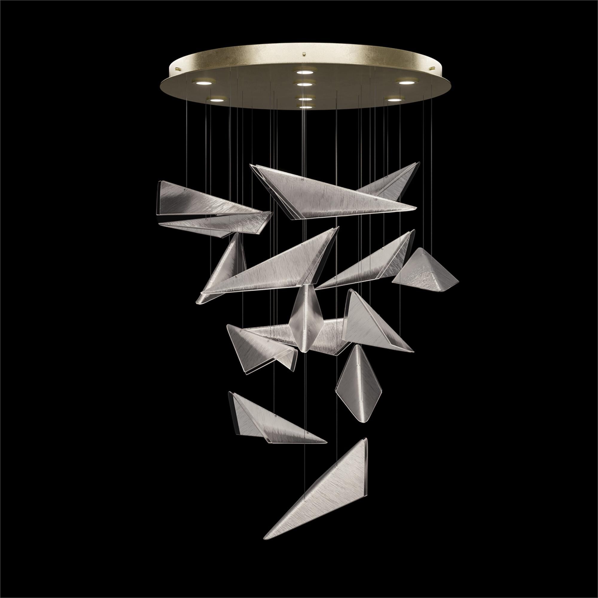 Shown in Gold finish and Clear Linear glass