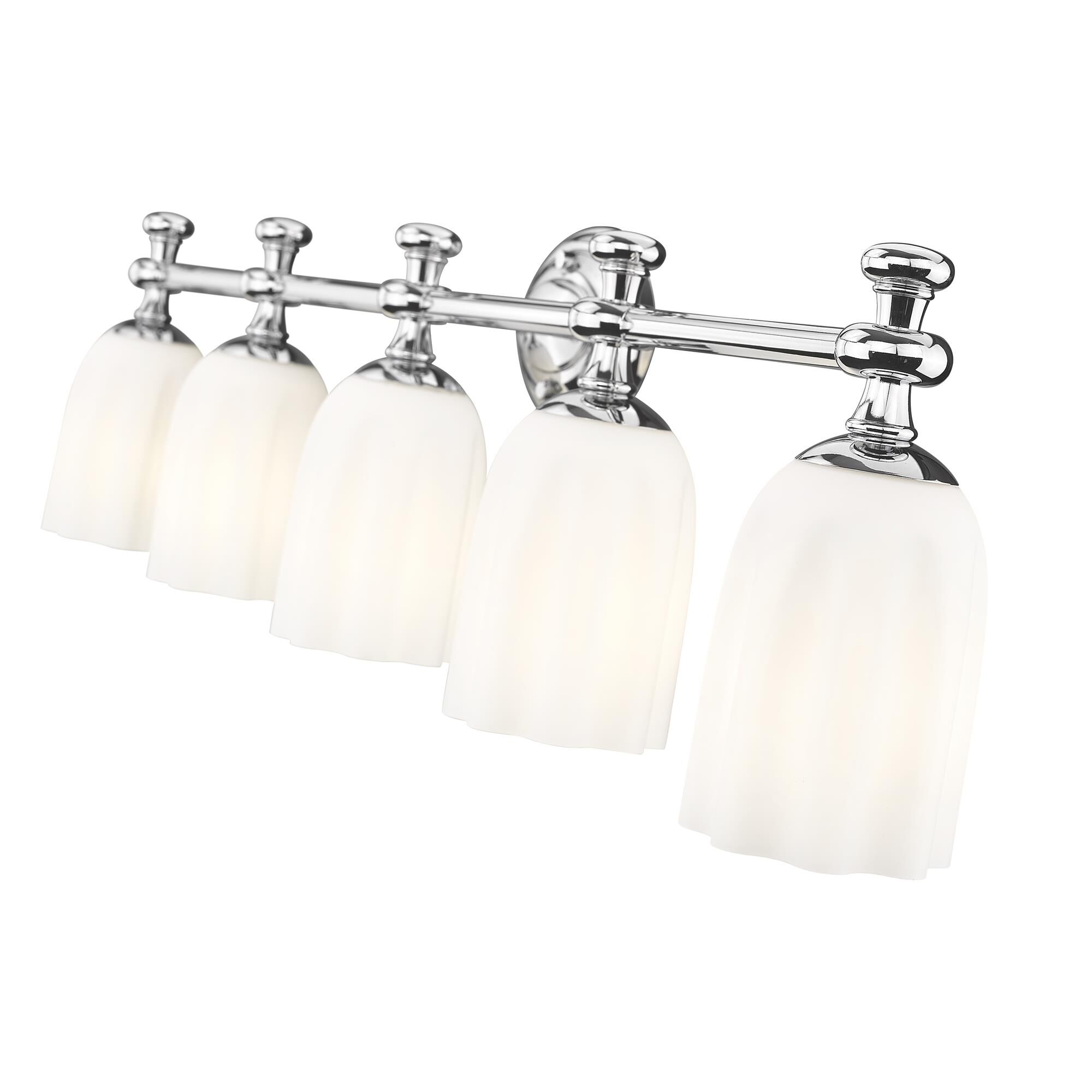 Shown in Chrome finish and Opal Etched glass and Opal Etched shade