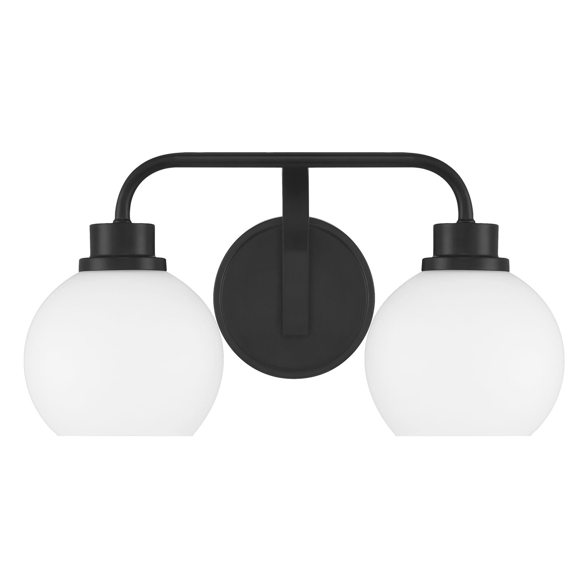 Shown in Matte Black finish and White Opal glass