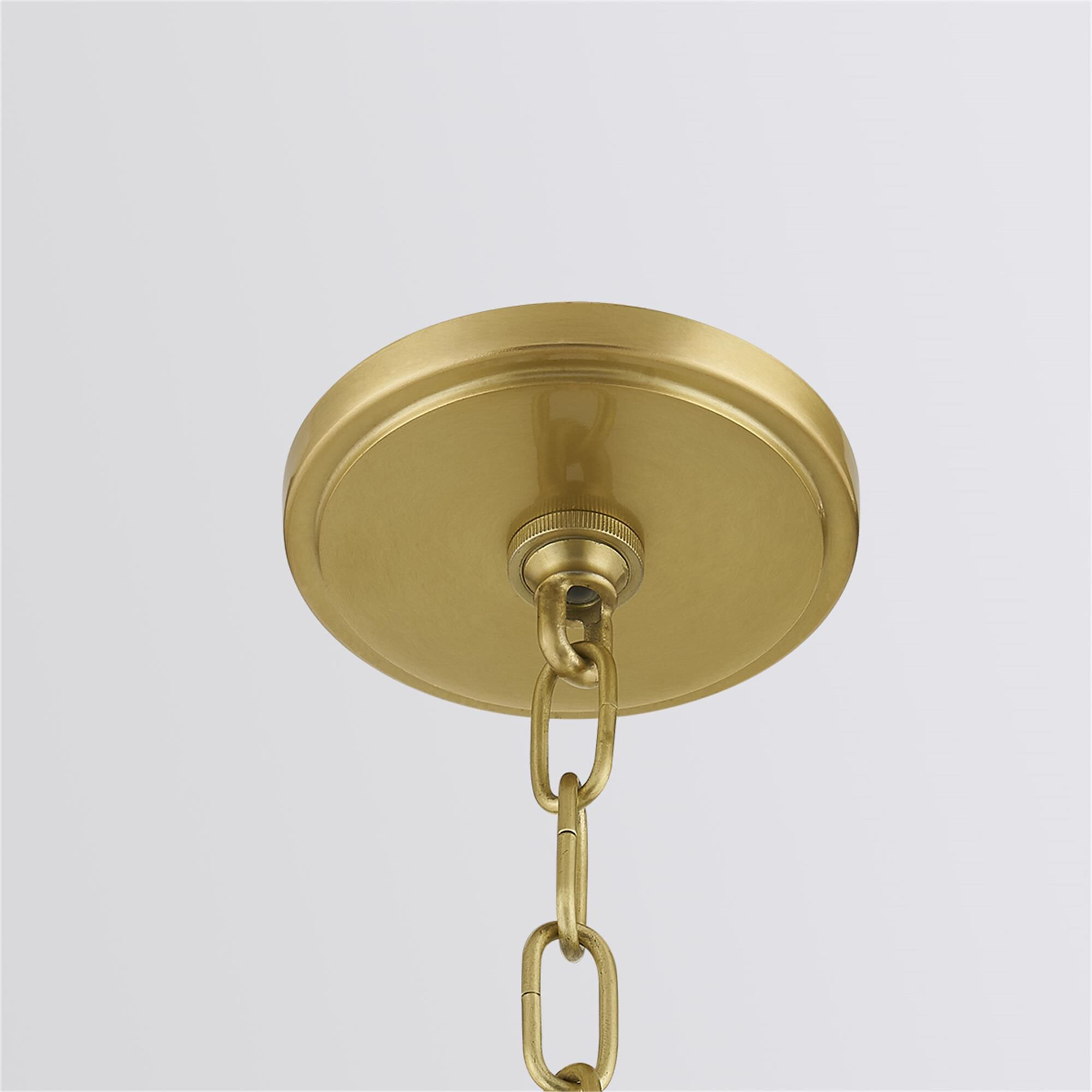 Shown in Aged Brass finish and Opal Glossy glass