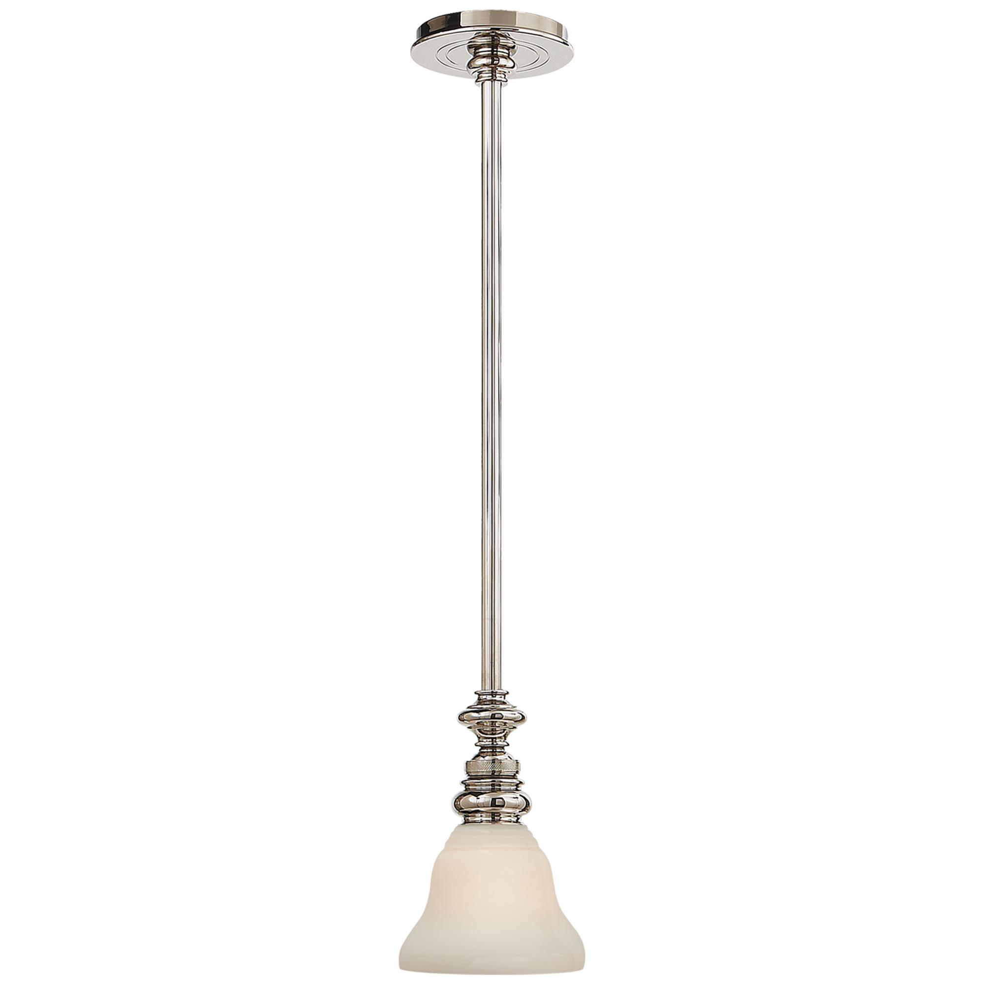 Shown in Polished Nickel finish and White Glass Desk shade