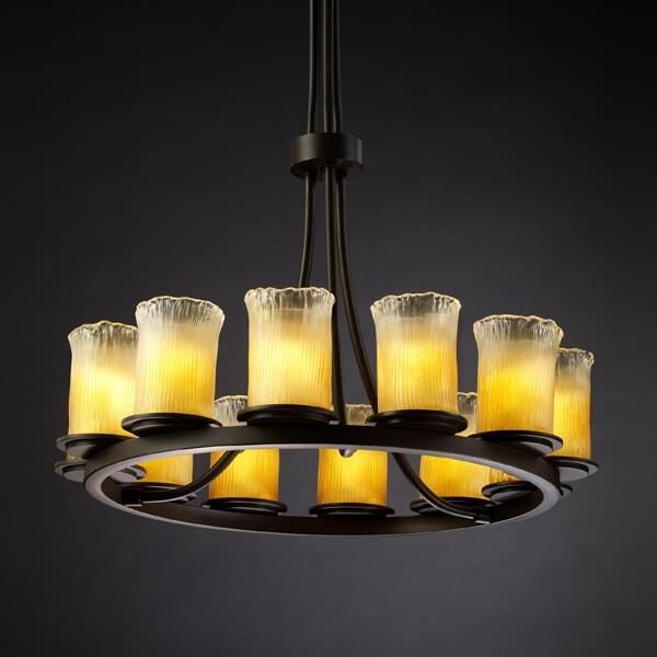 Veneto Luce 28 Inch 12 Light Chandelier by Justice Design Group