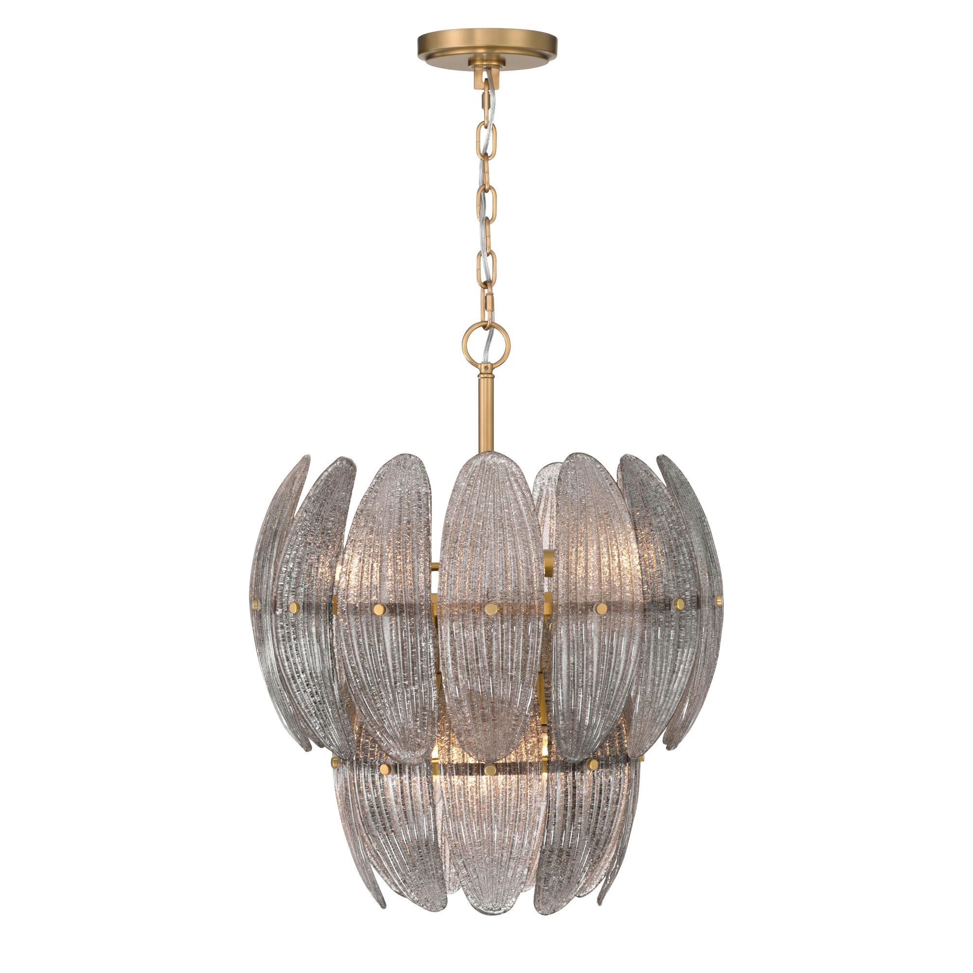 Shown in Legacy Brass finish and Grey Textured shade