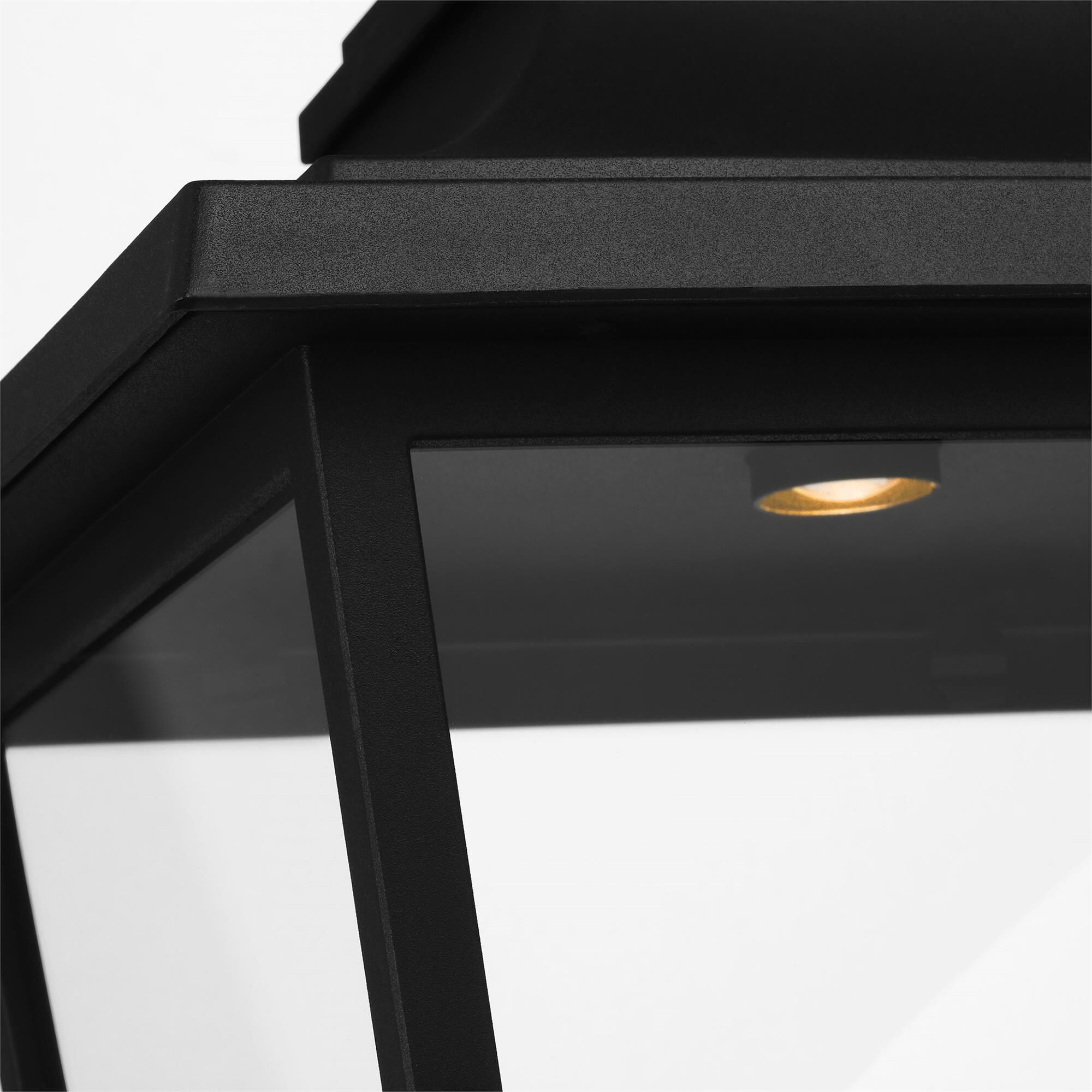 Shown in Textured Black finish and Clear glass