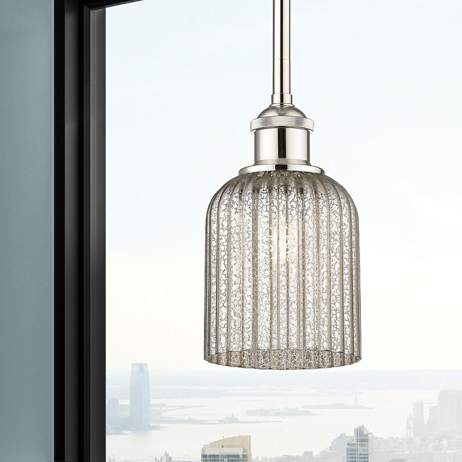 Shown in Polished Nickel finish and Mercury glass