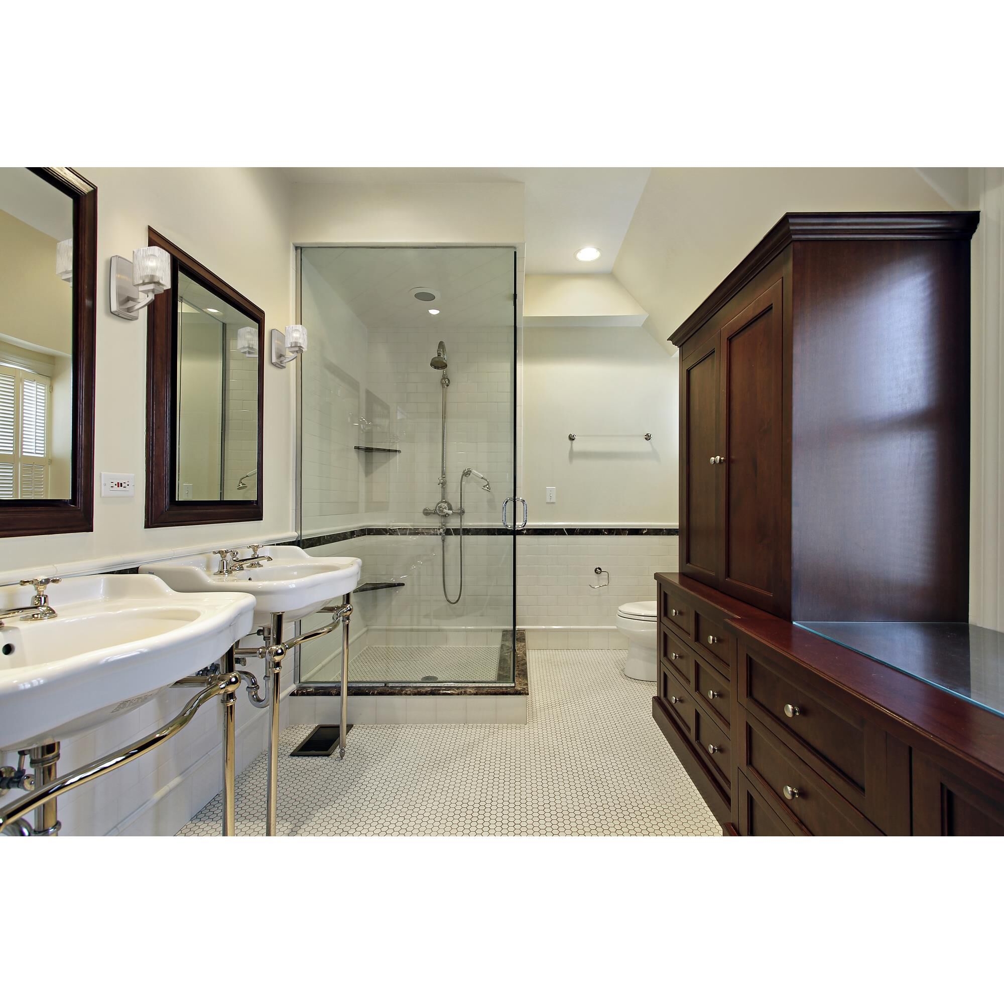 Shown in Brushed Nickel finish and Glass shade