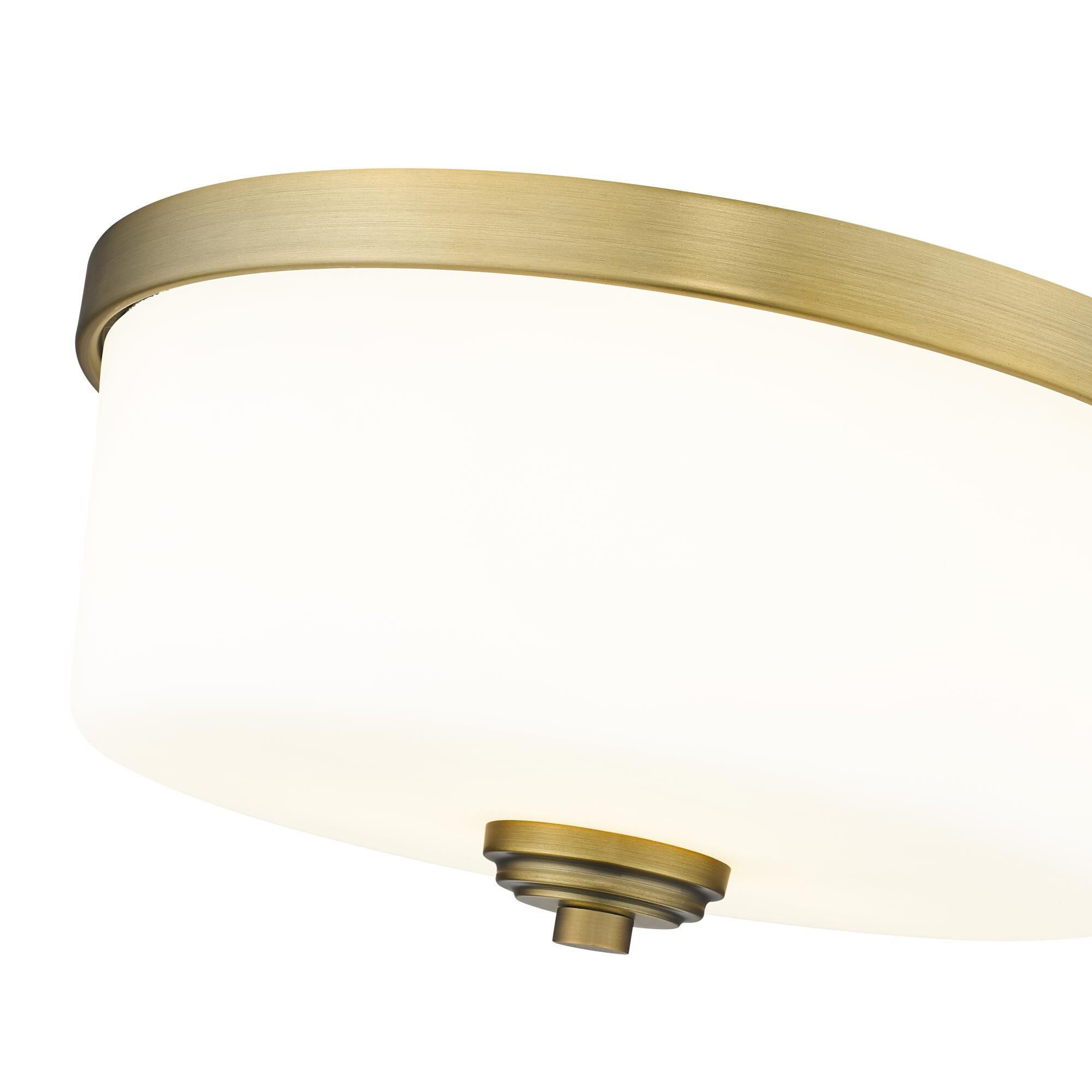 Shown in Heritage Brass finish and Glass shade
