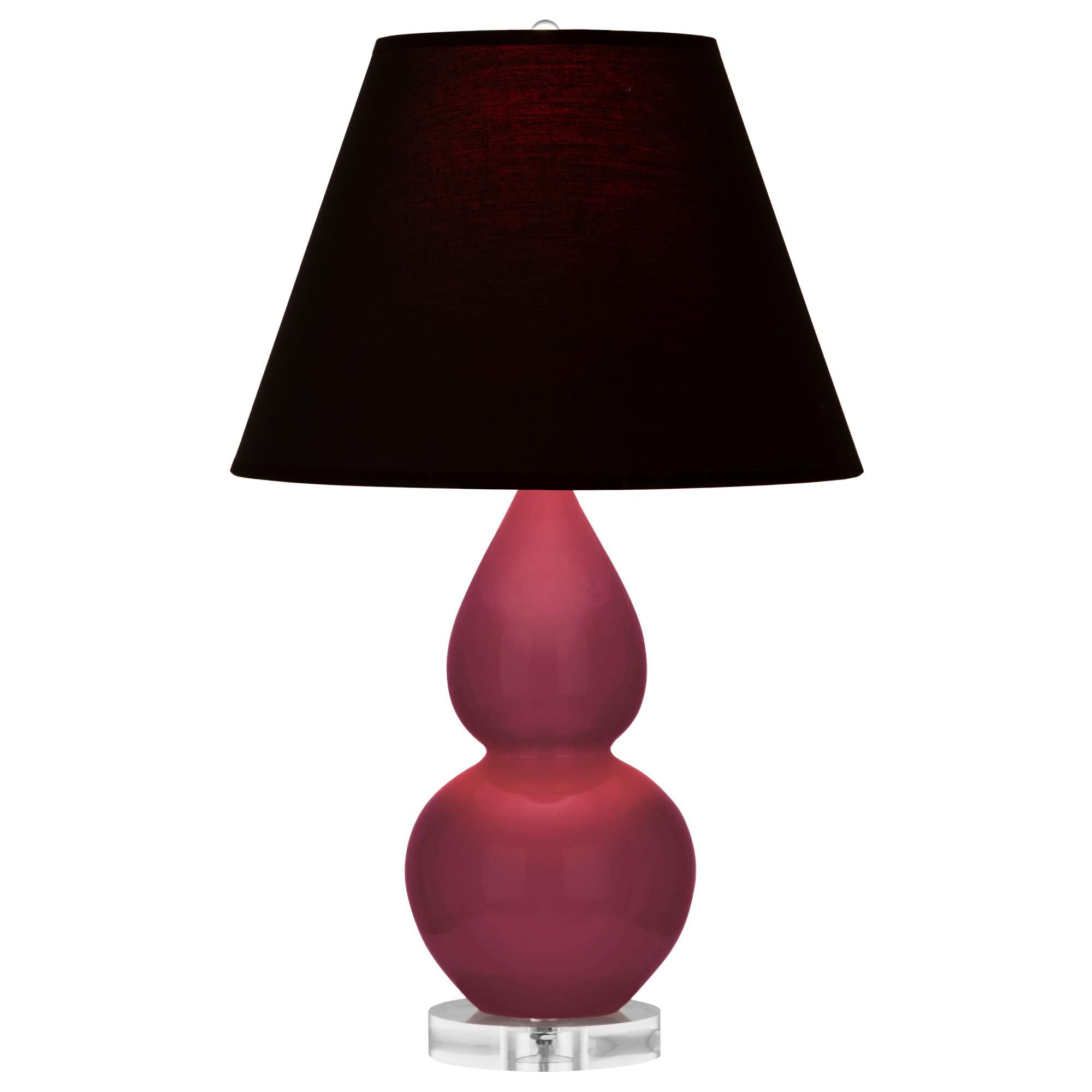 Shown in Sugar Plum finish and Ink Black with Rose Red Lining shade and Lucite accent