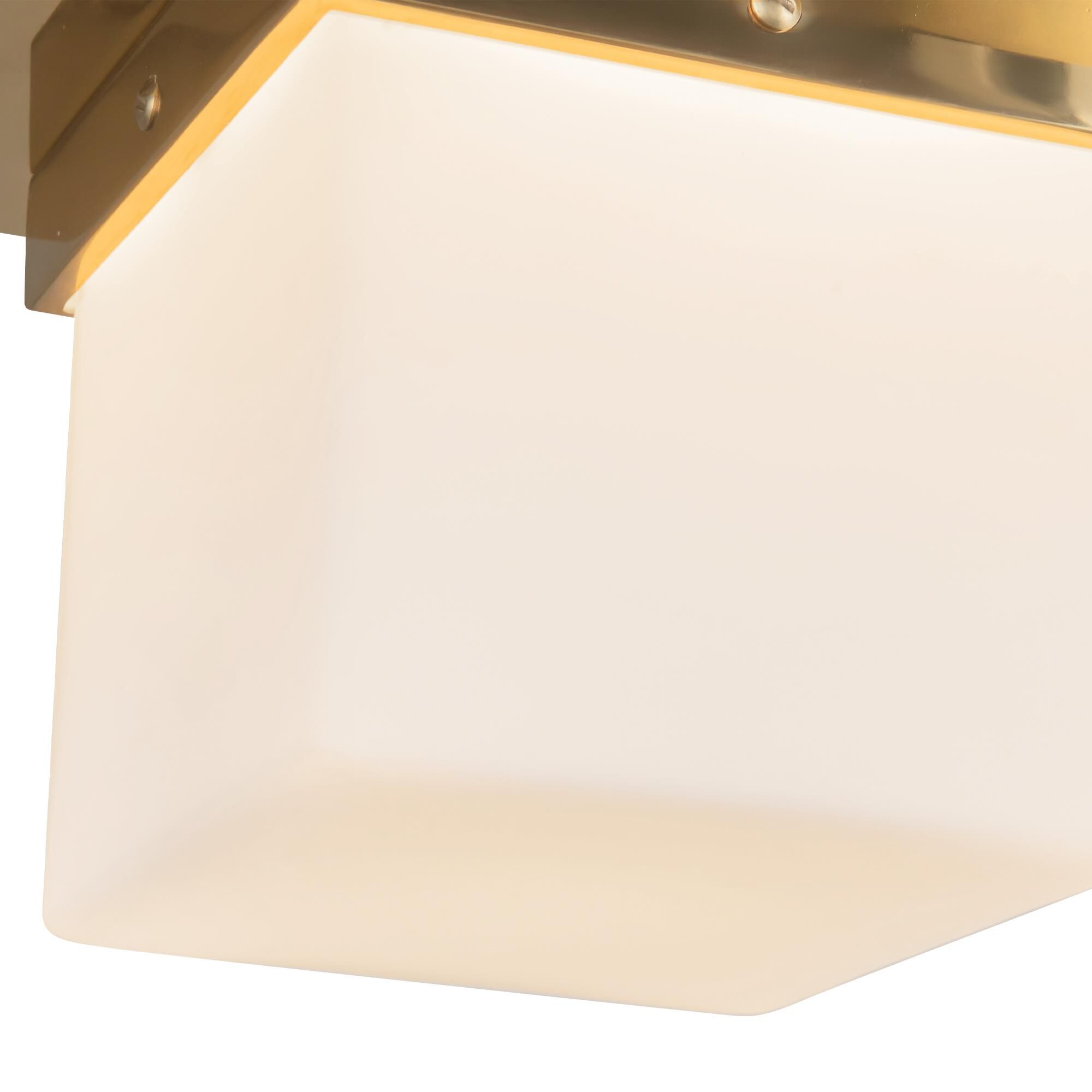 Shown in Patina Brass finish and Matte Opal glass