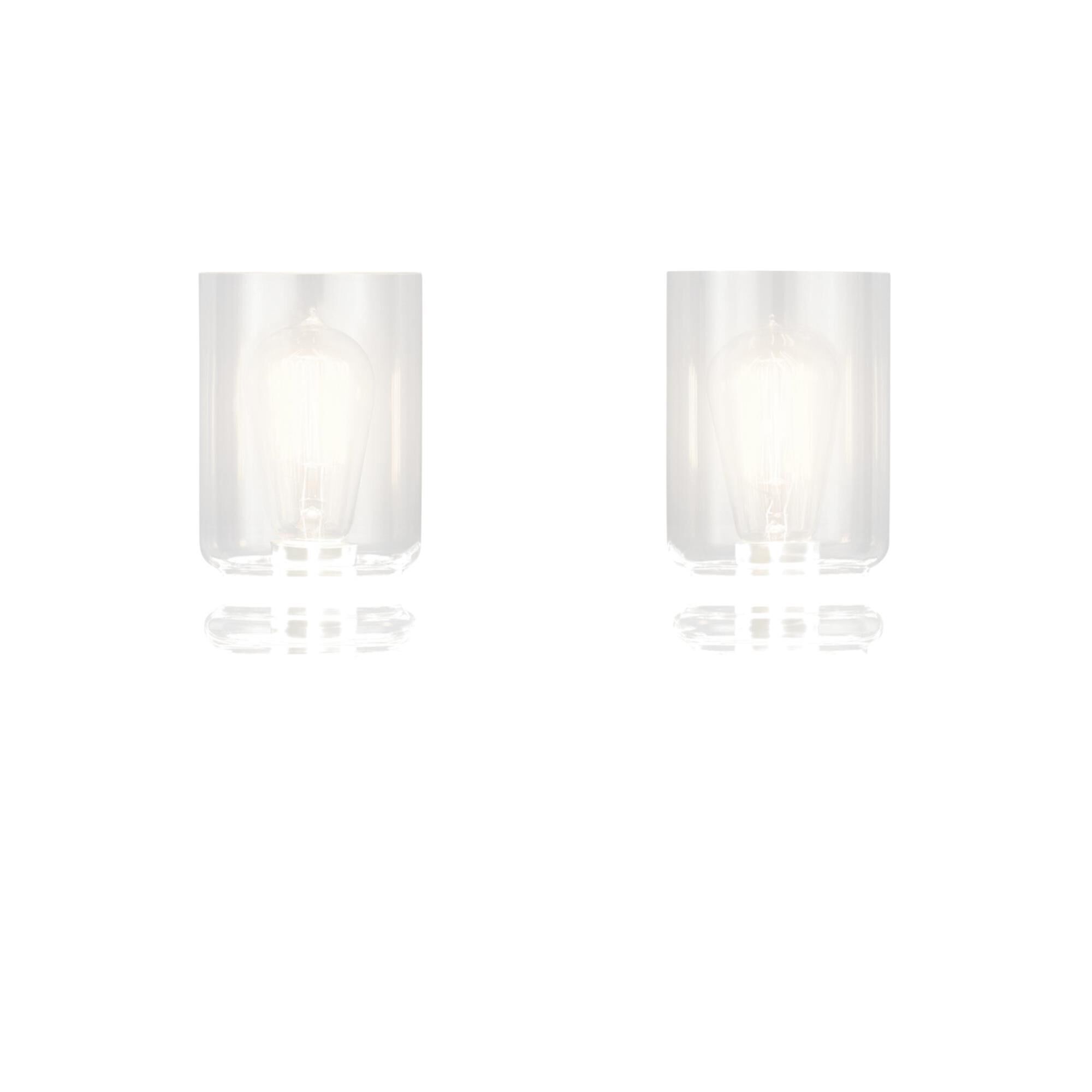 Shown in Brushed Nickel finish and Clear glass