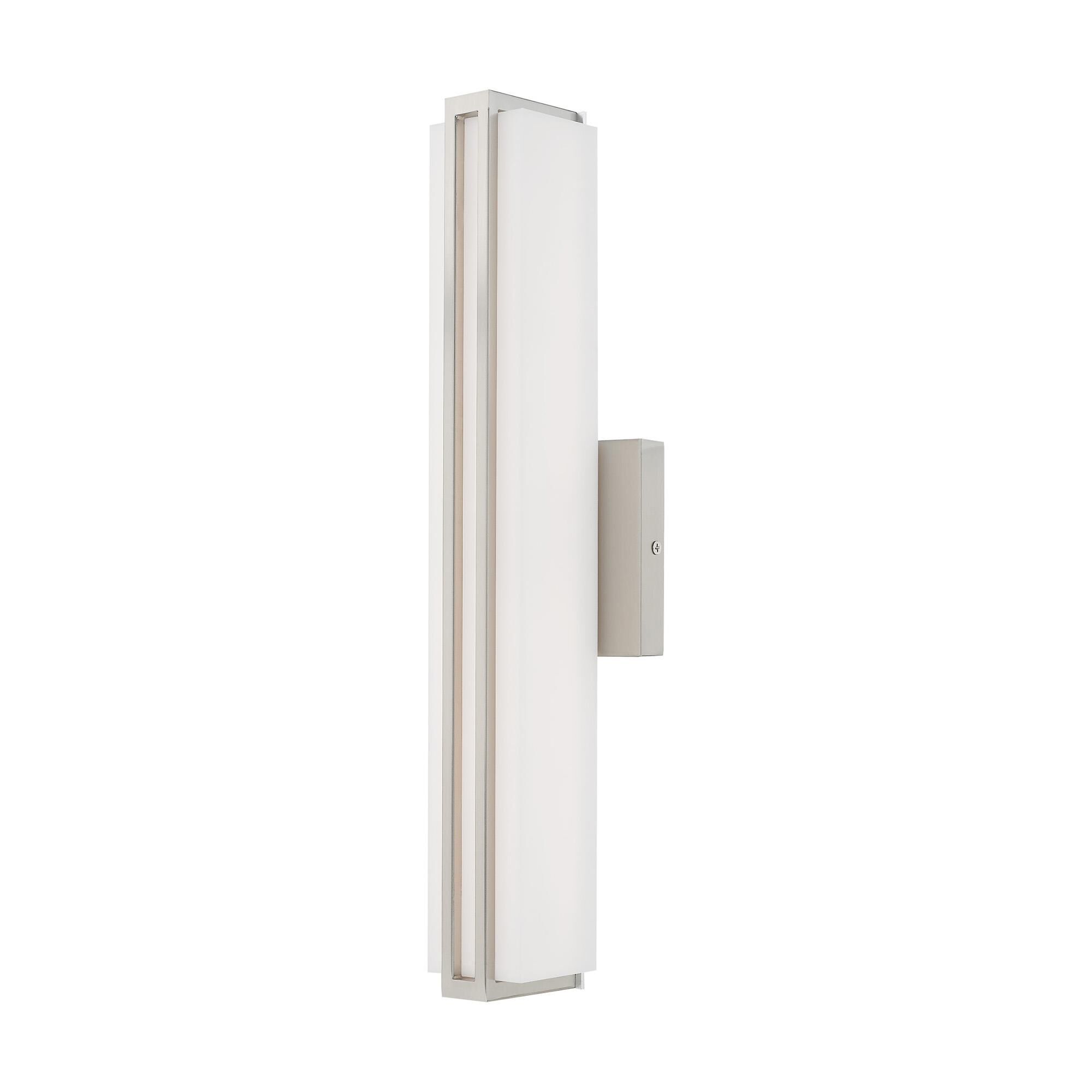 Shown in Brushed Nickel finish and Satin White Acrylic shade