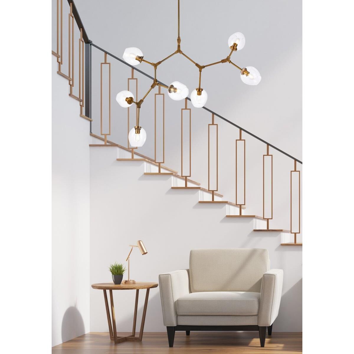 Cavoli 57 Inch 7 Light Linear Suspension Light by Elegant Lighting