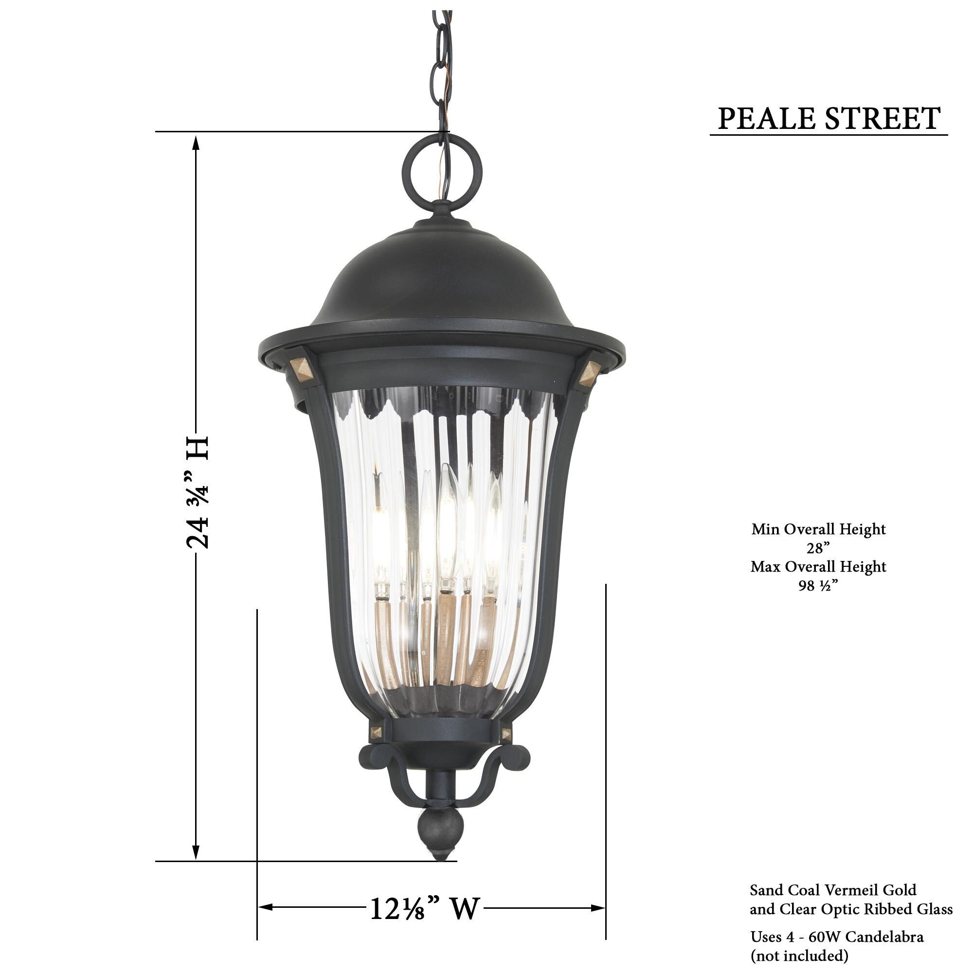 Peale Street 24 Inch Tall 4 Light Outdoor Hanging Lantern by Minka Lavery
