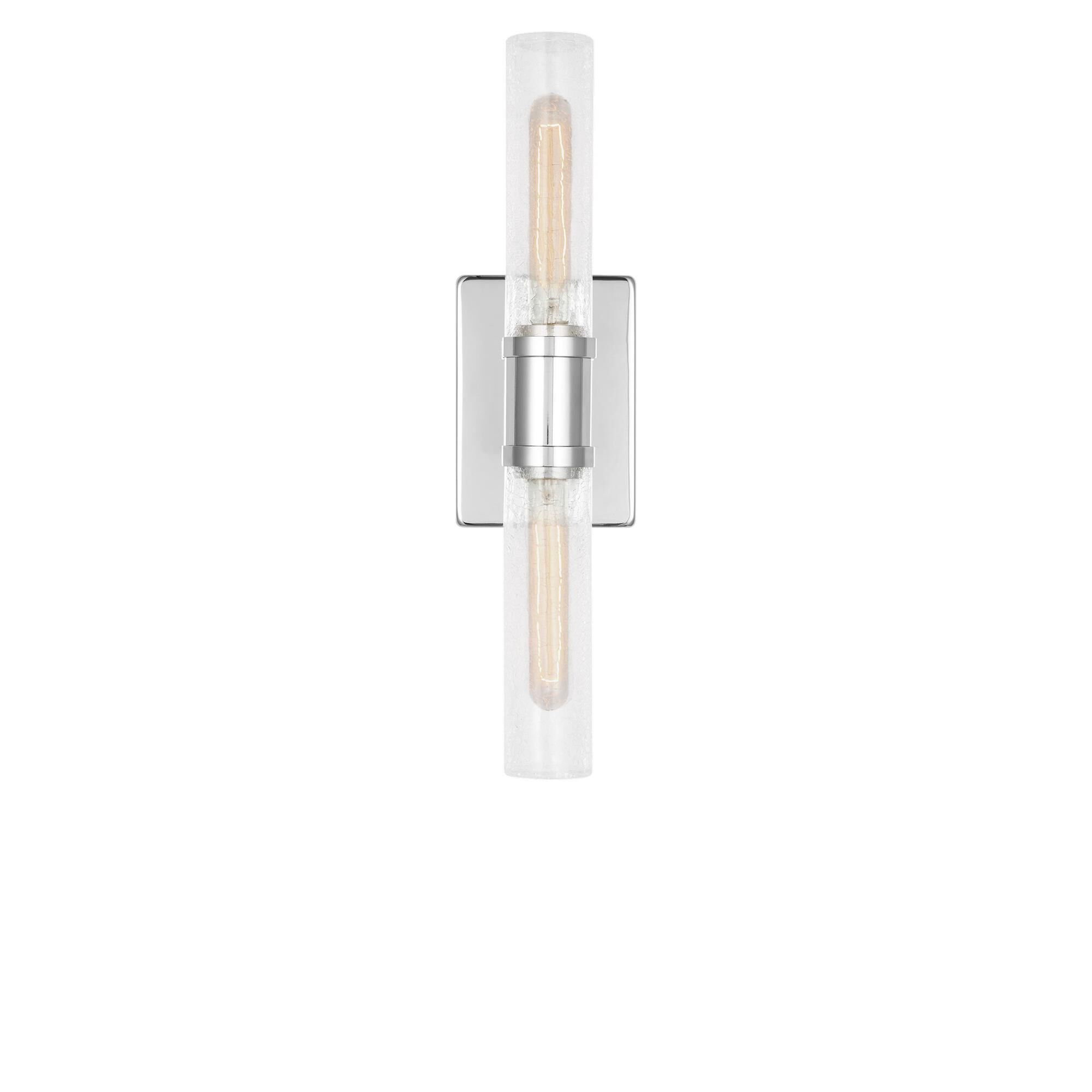 Shown in Chrome finish and Crackle glass