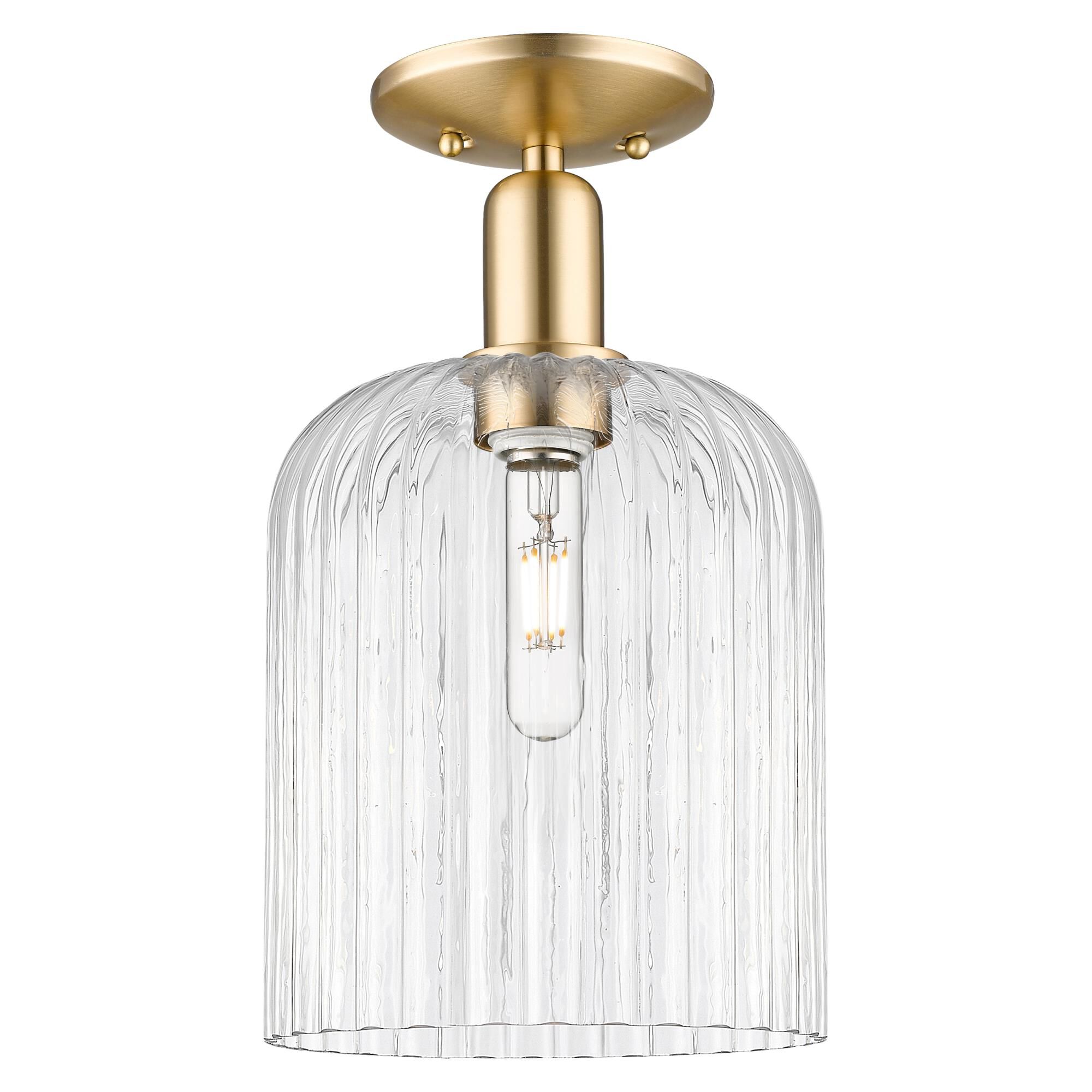 Shown in Champagne Bronze finish and Clear glass