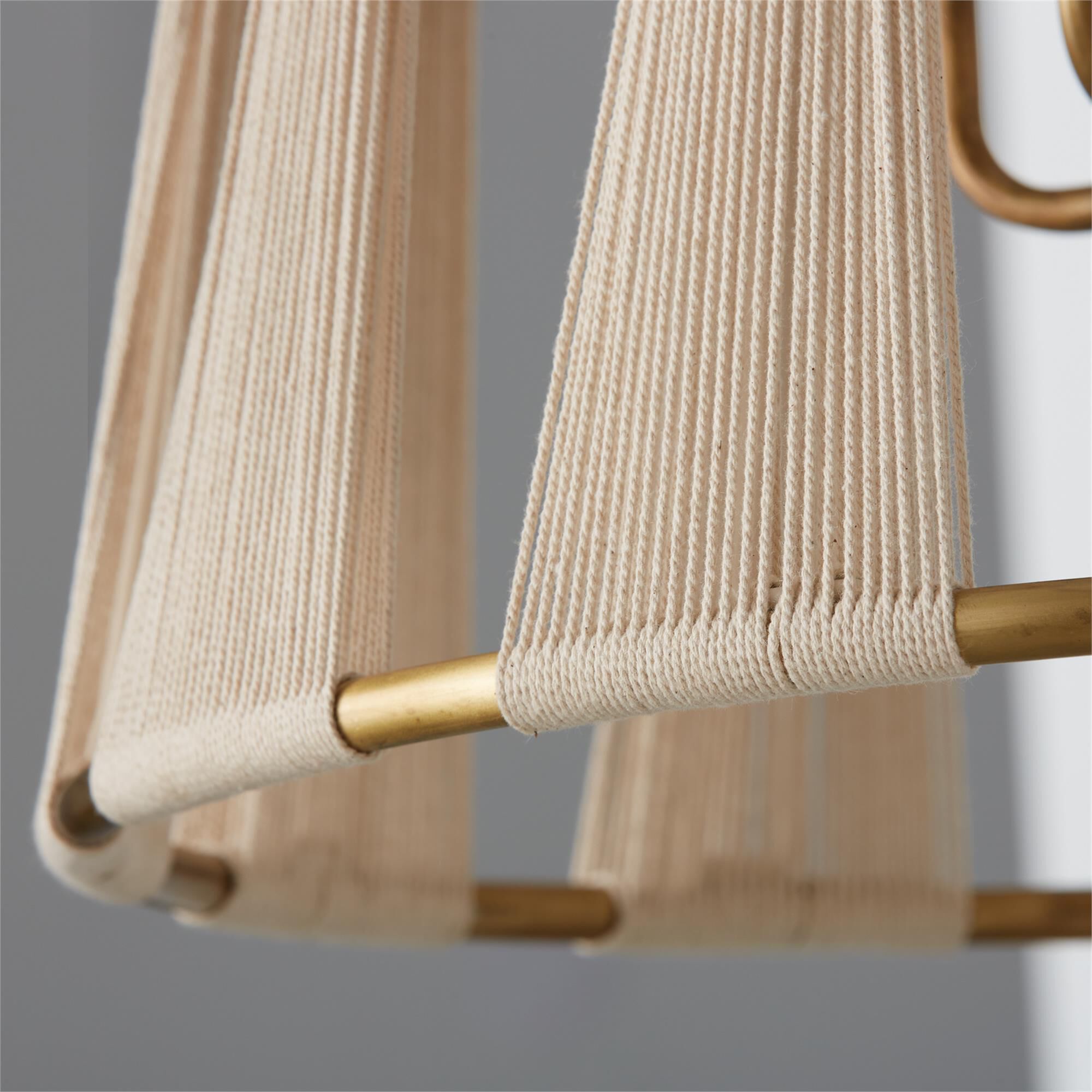 Shown in Bleached Natural Rope And Patinaed Brass finish