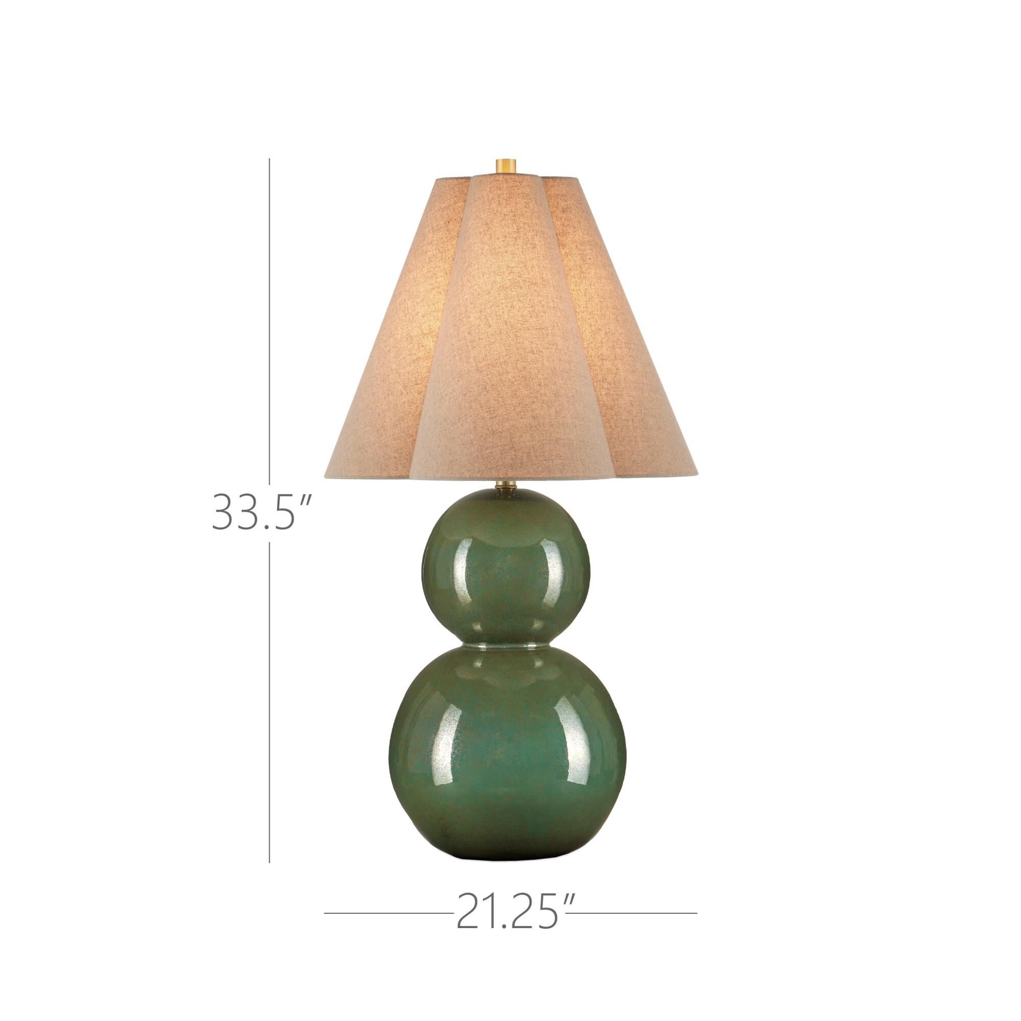 Shown in Green finish and Natural Linen shade