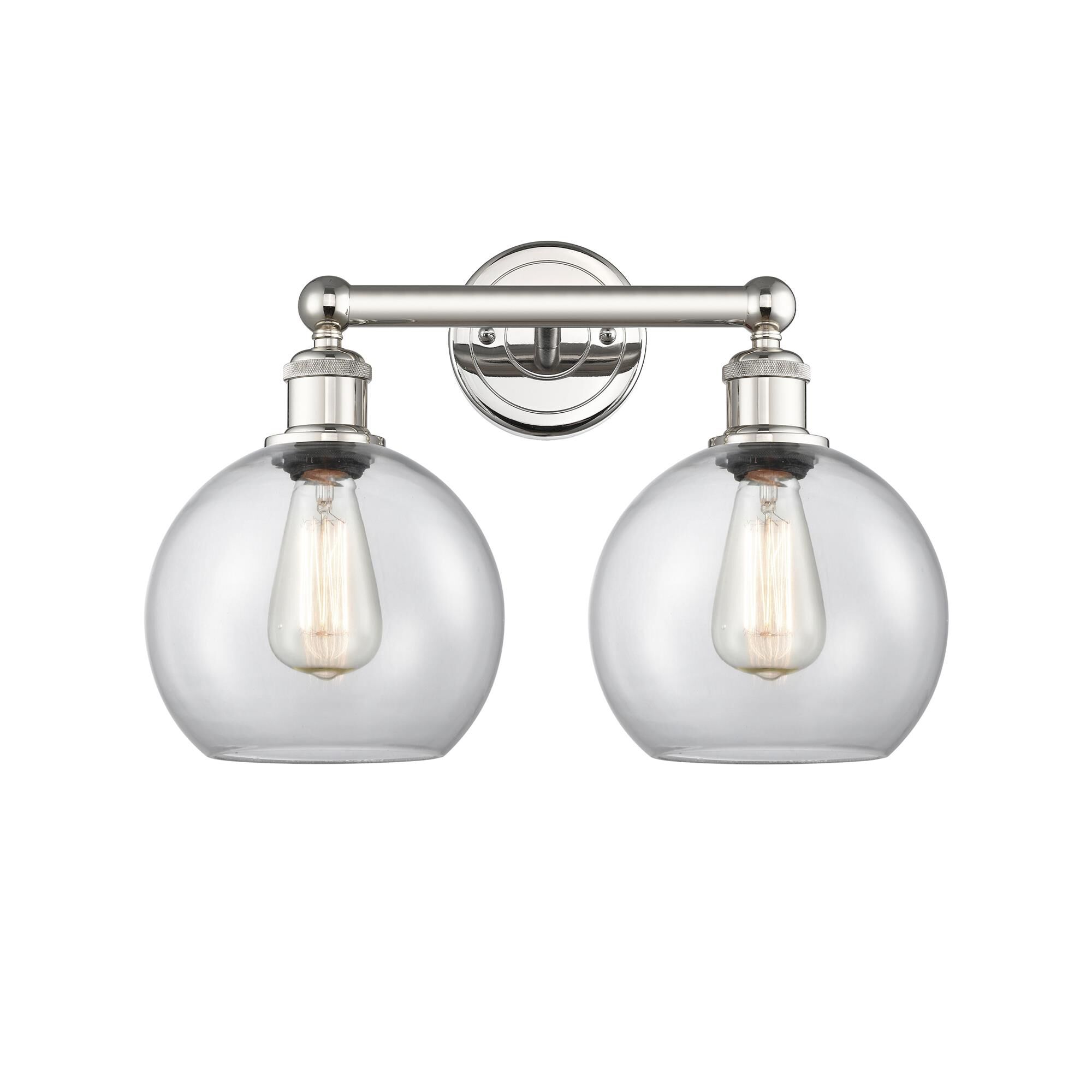 Shown in Polished Nickel finish and Clear glass