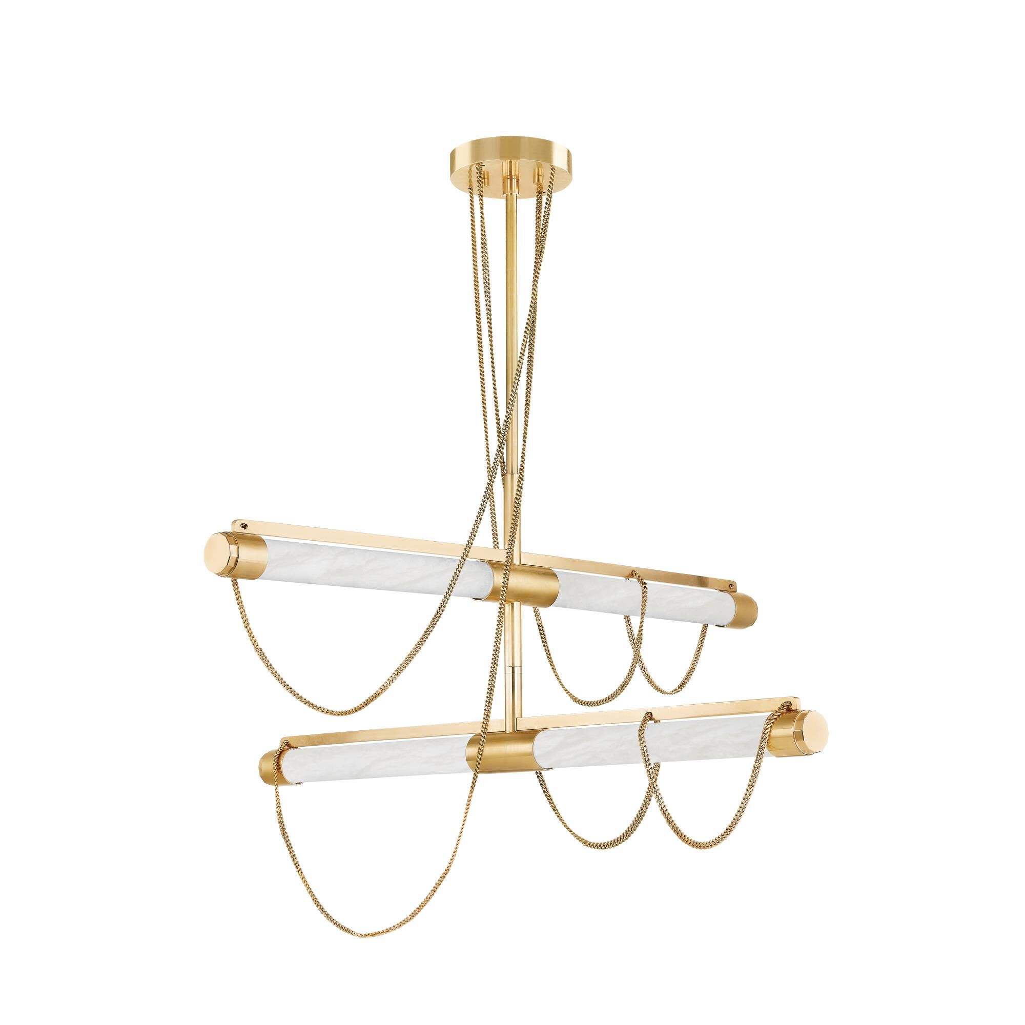 Noz Nozawa Lariat 49 Inch Double Tier Chandelier by Corbett Lighting
