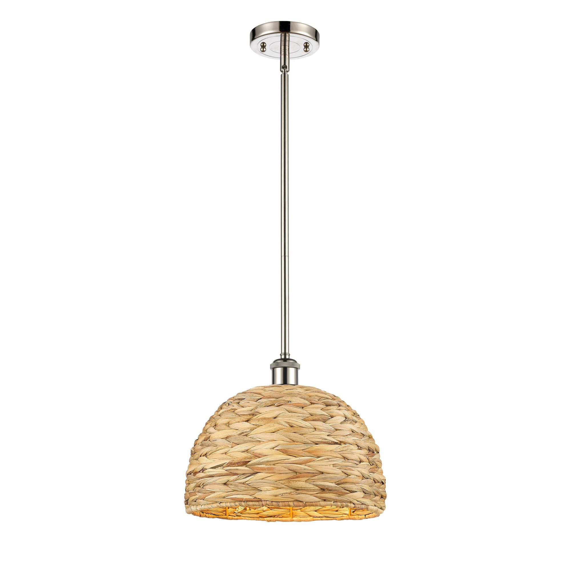 Bruno Marashlian Woven Rattan 12 Inch Mini Pendant by Innovations Lighting