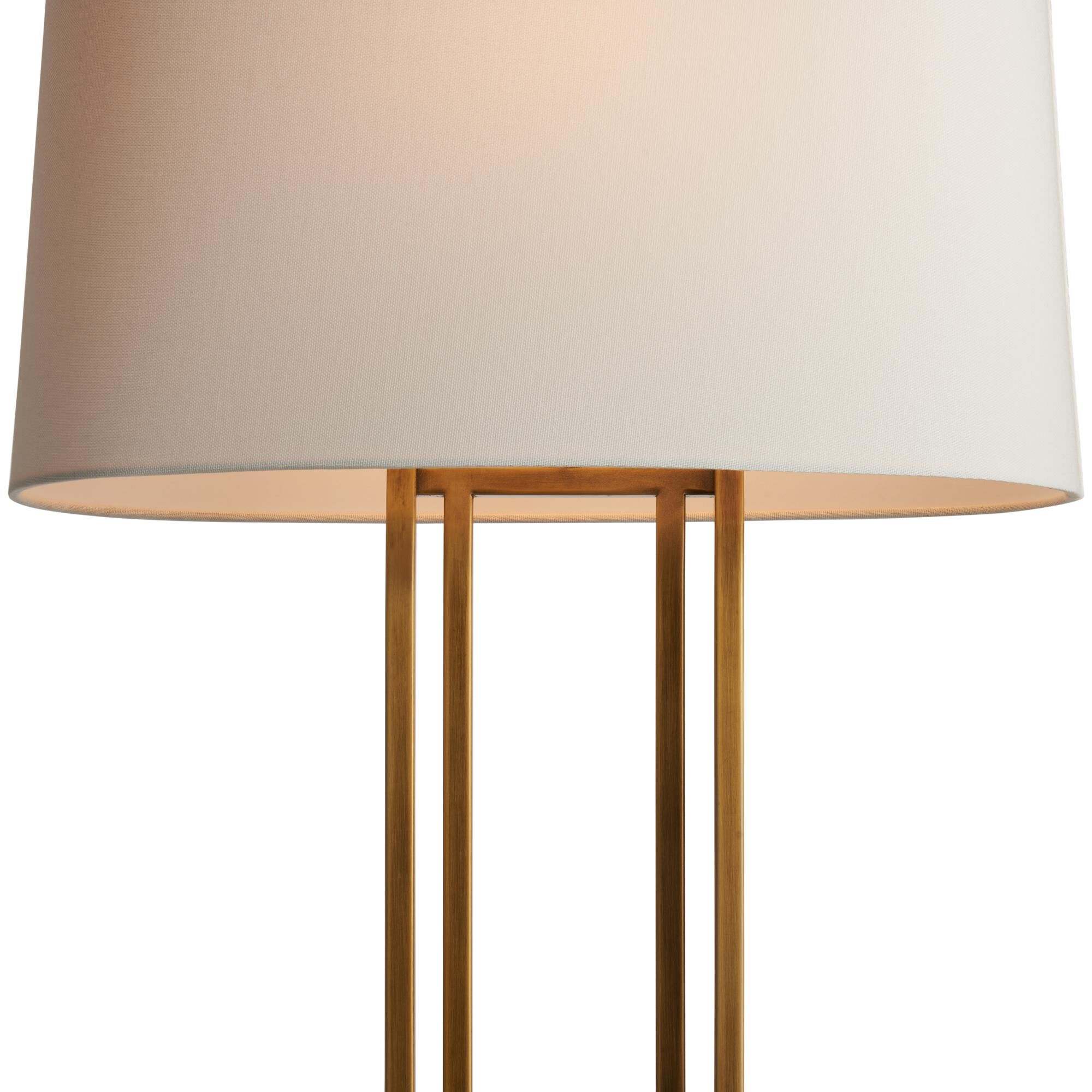 Shown in Gold finish and Linen shade