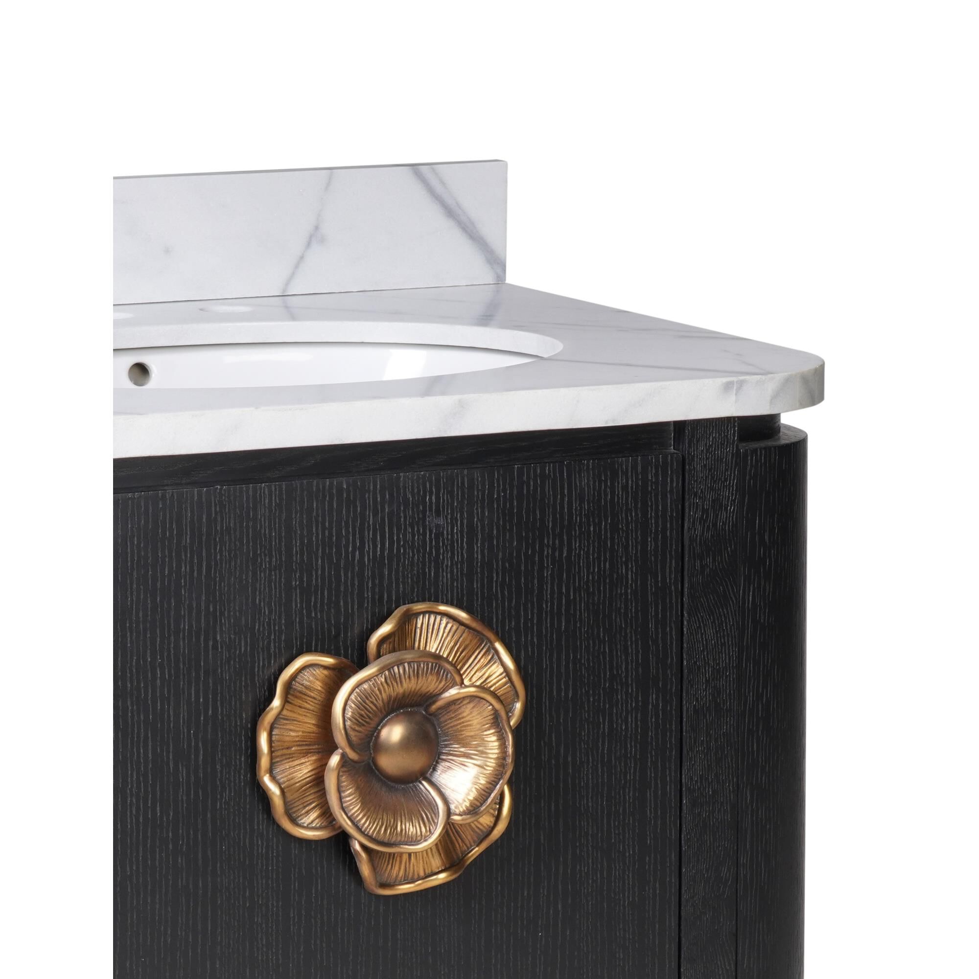 Shown in Caviar Black, Natural, White, Light Antique Brass finish