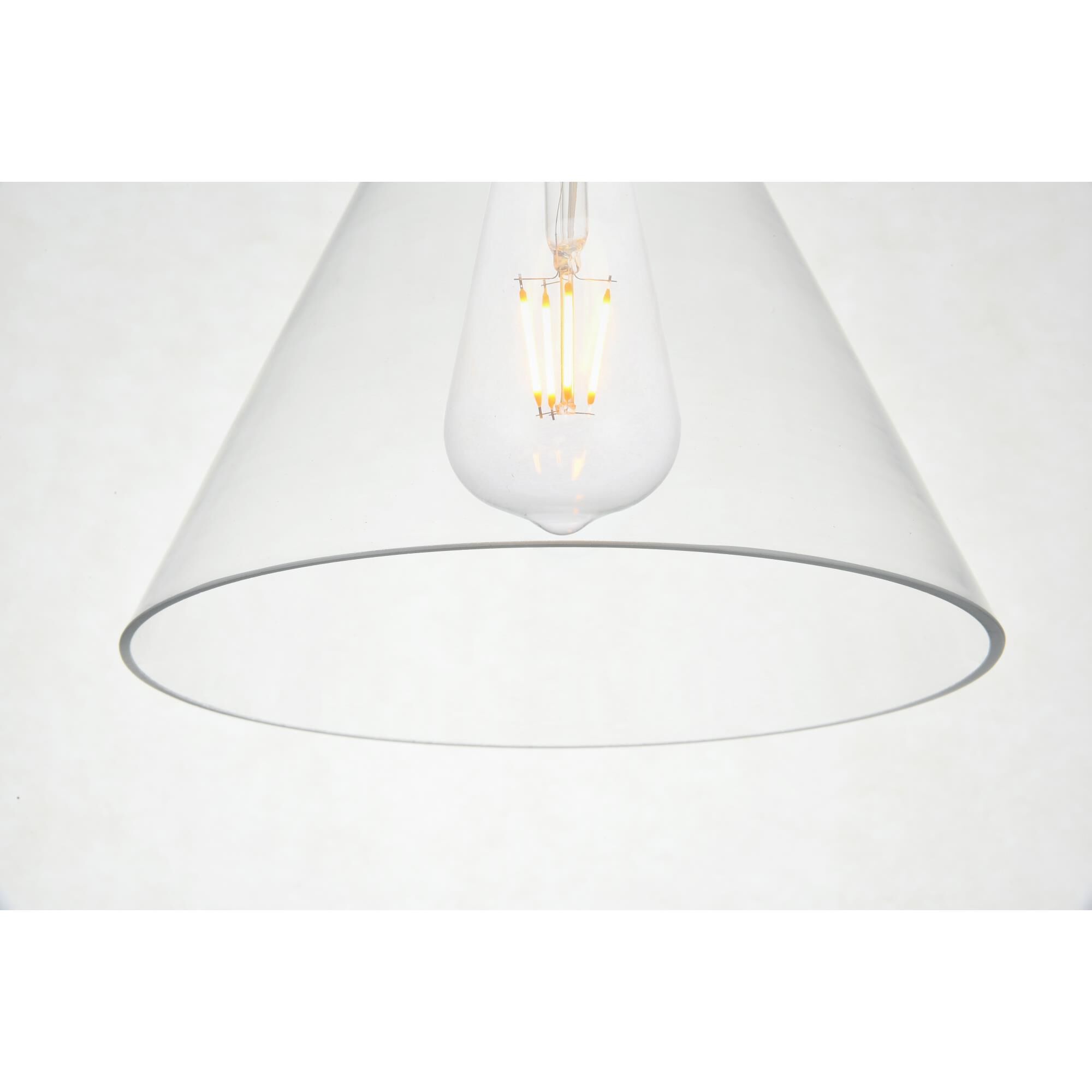 Shown in Black finish and Clear glass