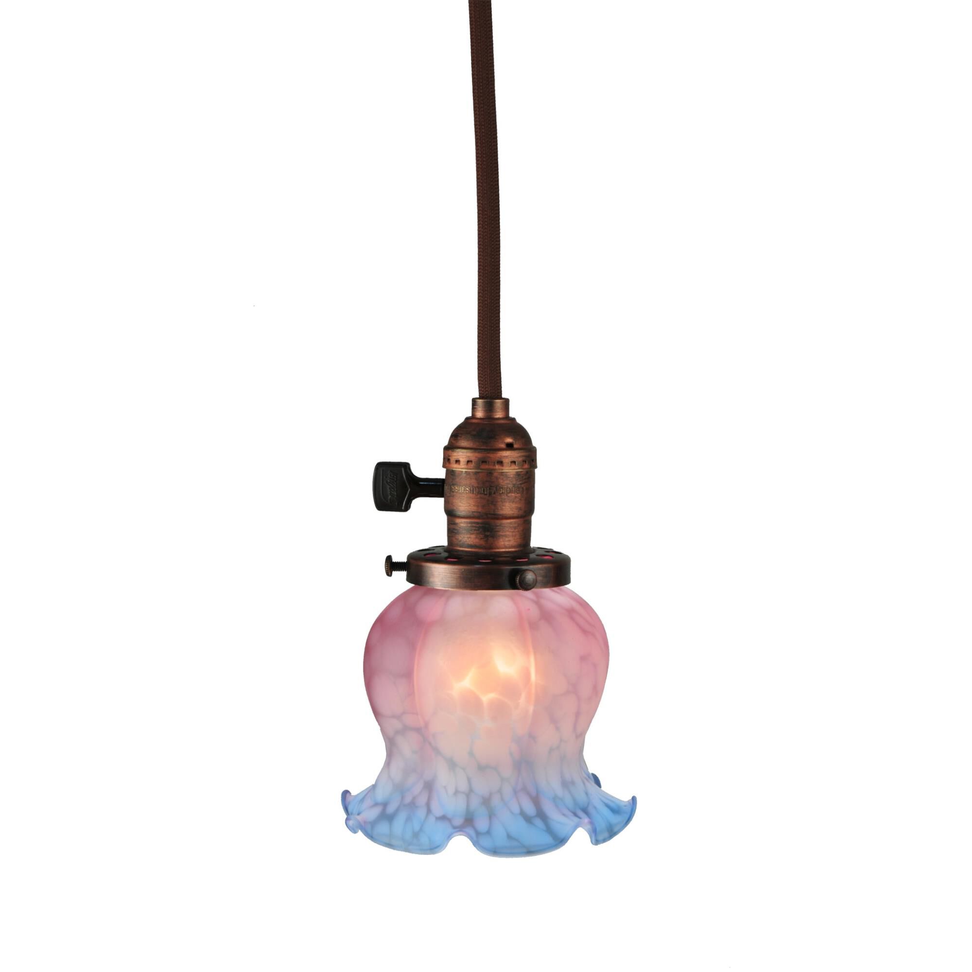 Chelsea Pink And Blue Melon Flower 4 Inch Mini Pendant by Meyda Lighting
