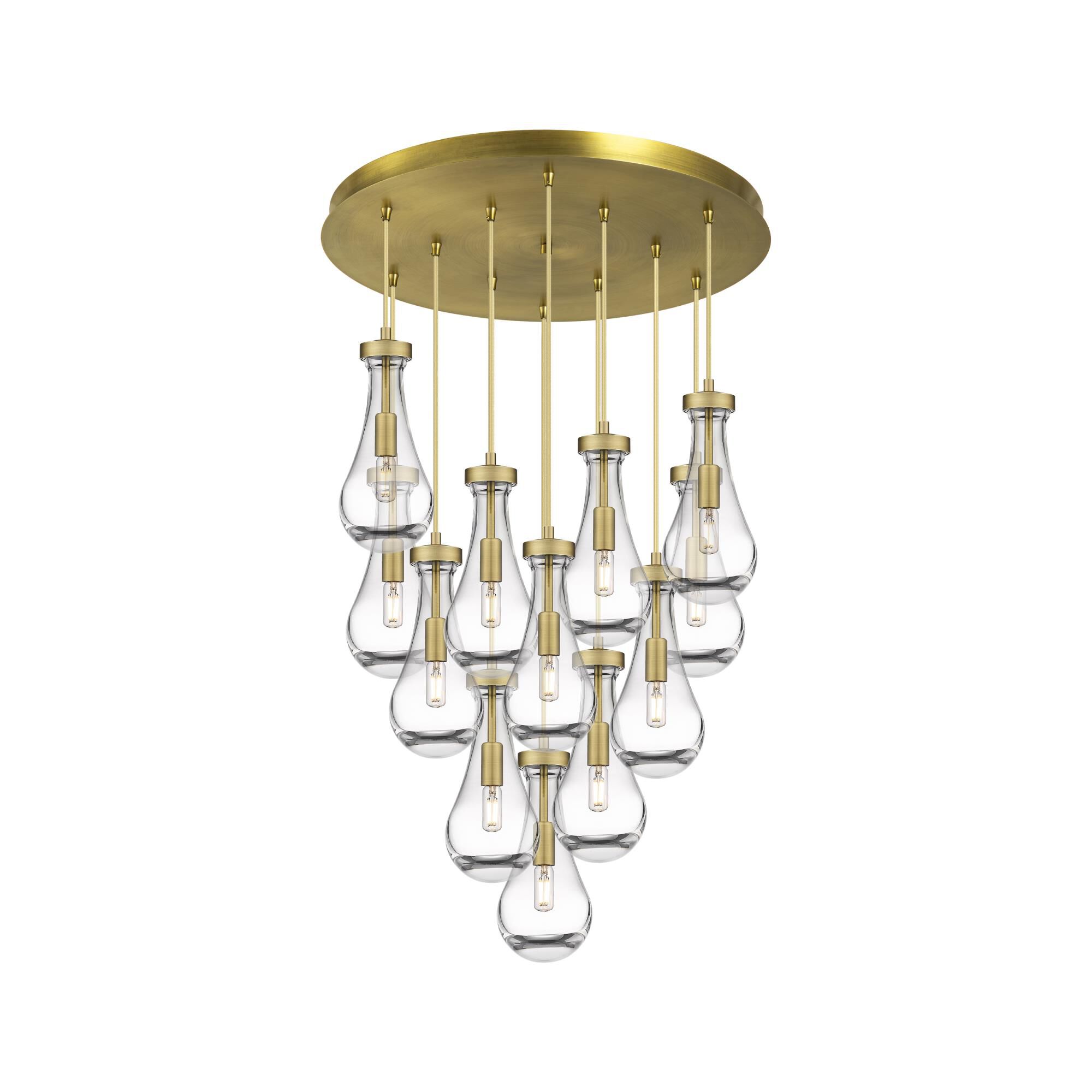 Shown in Brushed Brass finish and Clear glass and Clear Glass shade