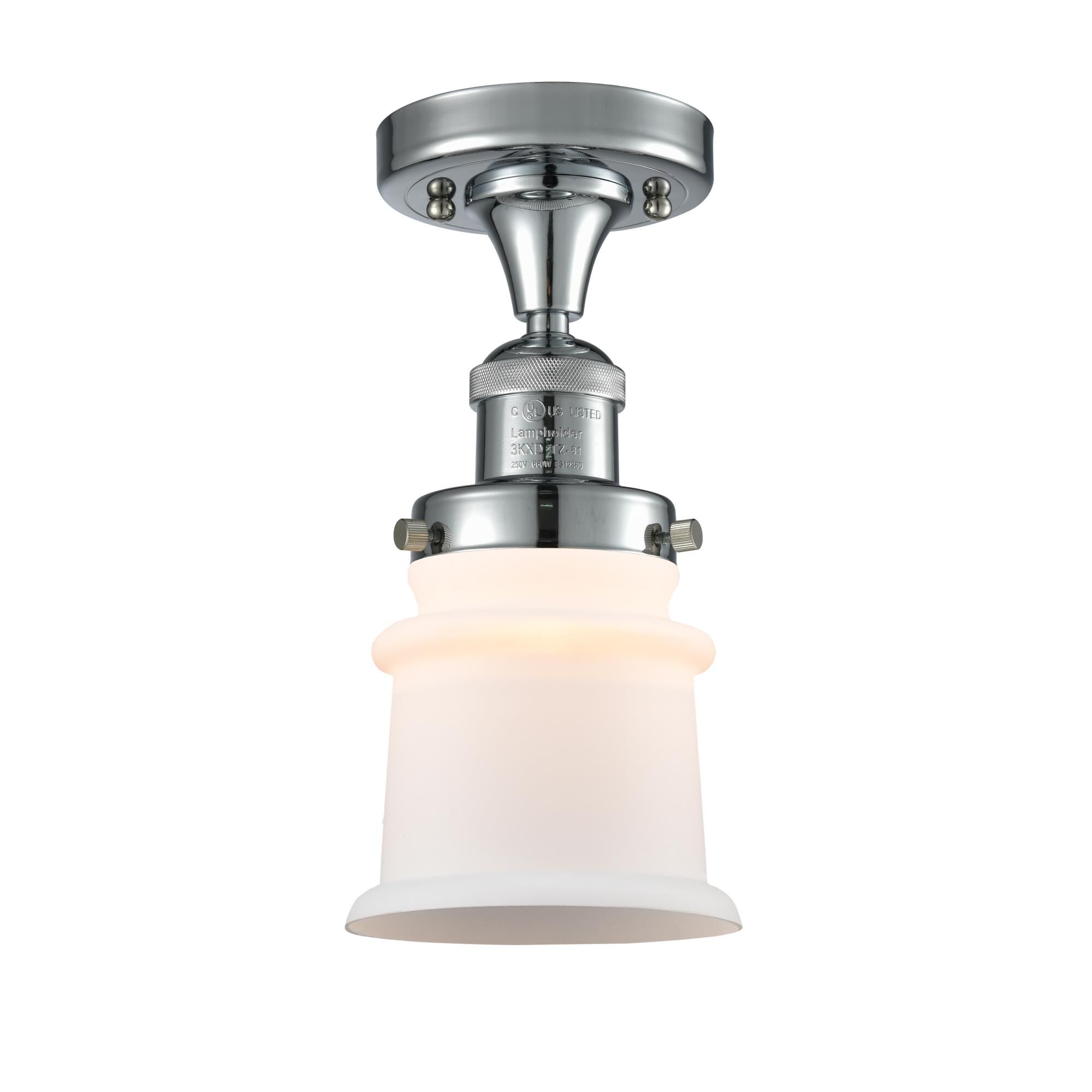 Shown in Polished Chrome finish and Matte White Cased glass