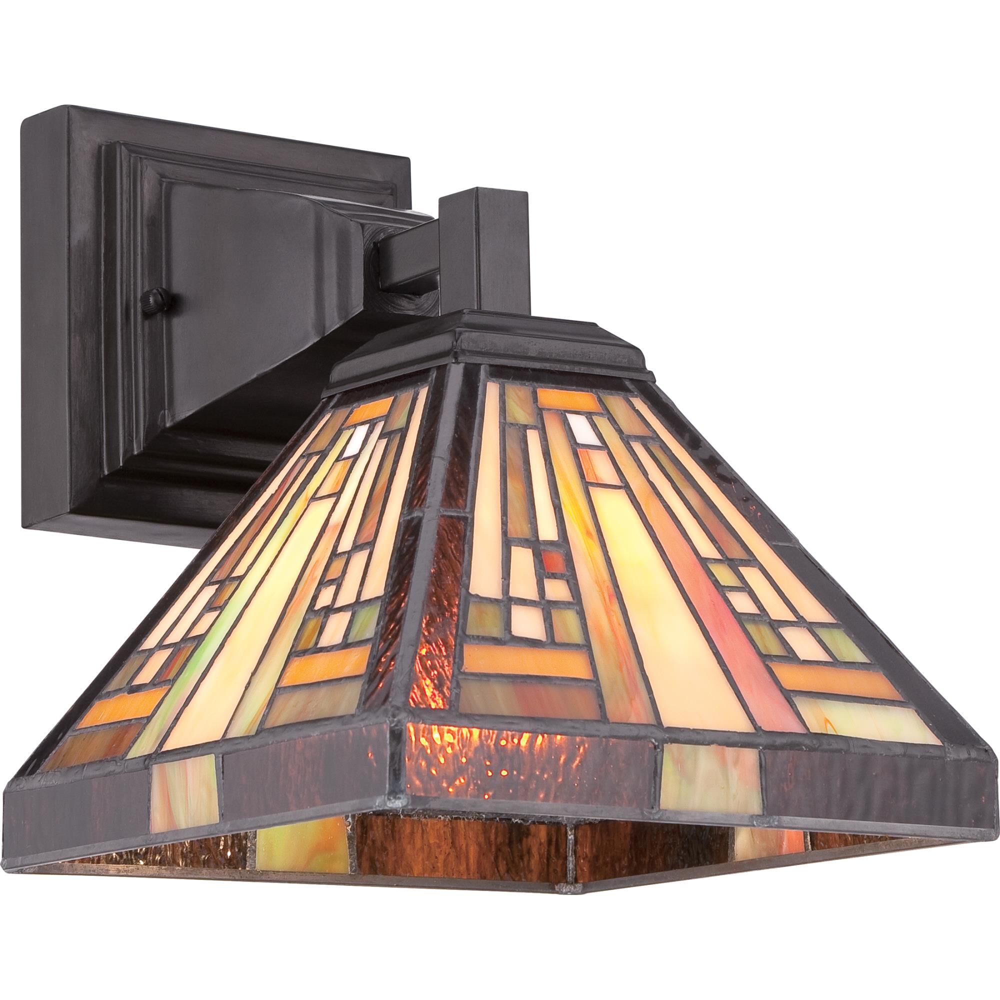 Shown in Vintage Bronze finish and Tiffany glass