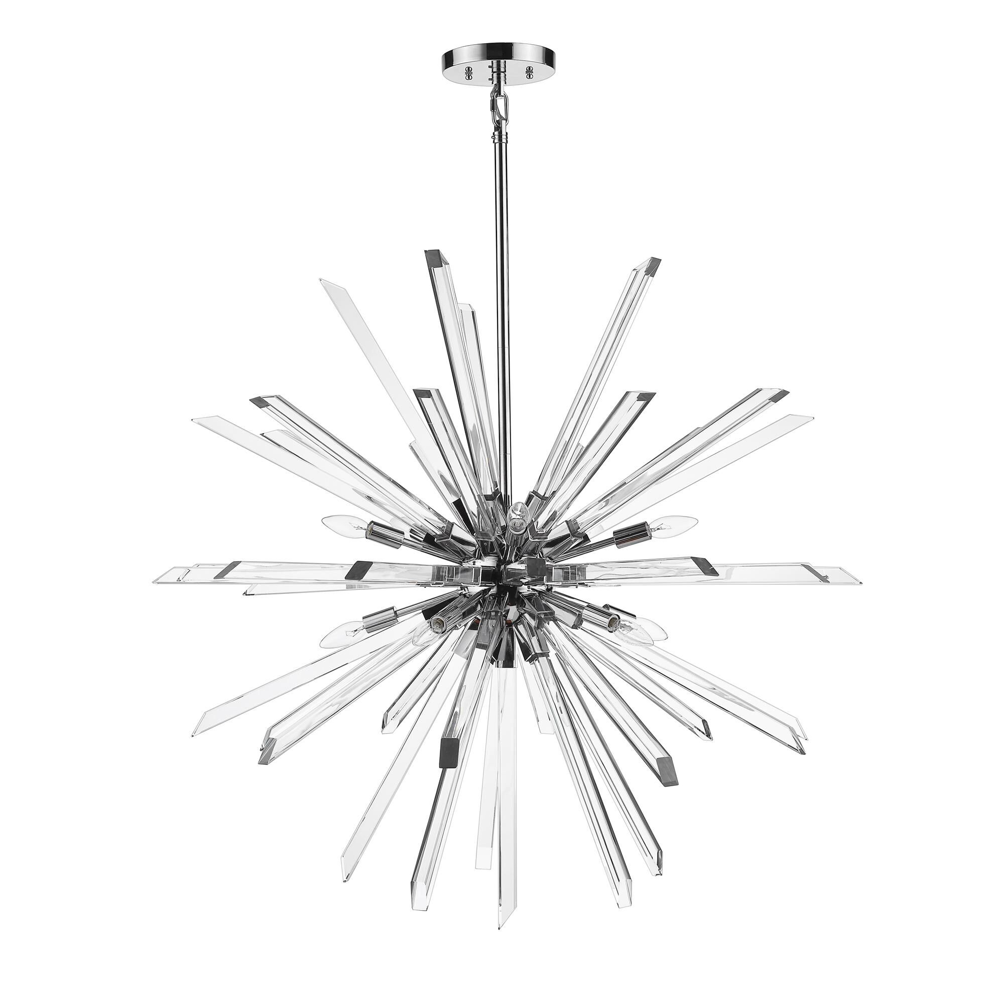Shown in Chrome finish and Crystal glass and Crystal shade
