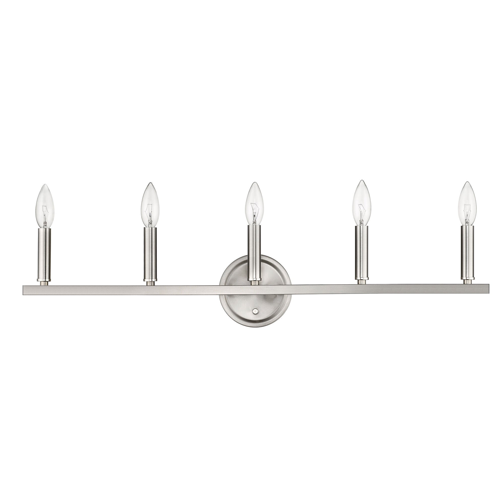 Shown in Satin Nickel finish and -- glass and -- shade