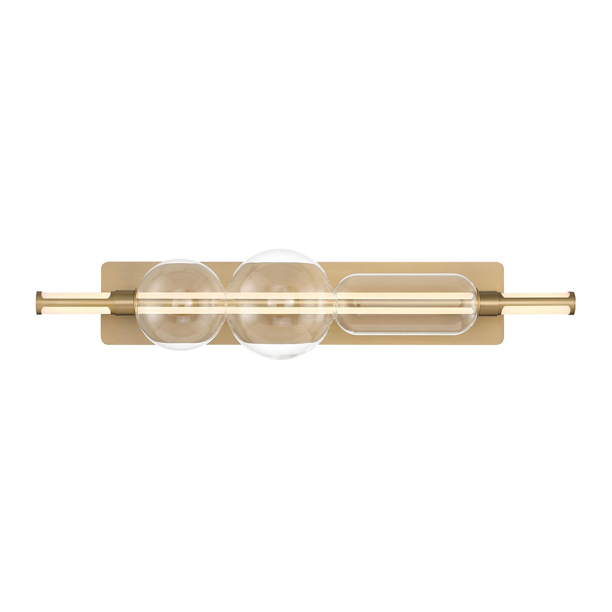 Shown in Gold finish and Clear glass