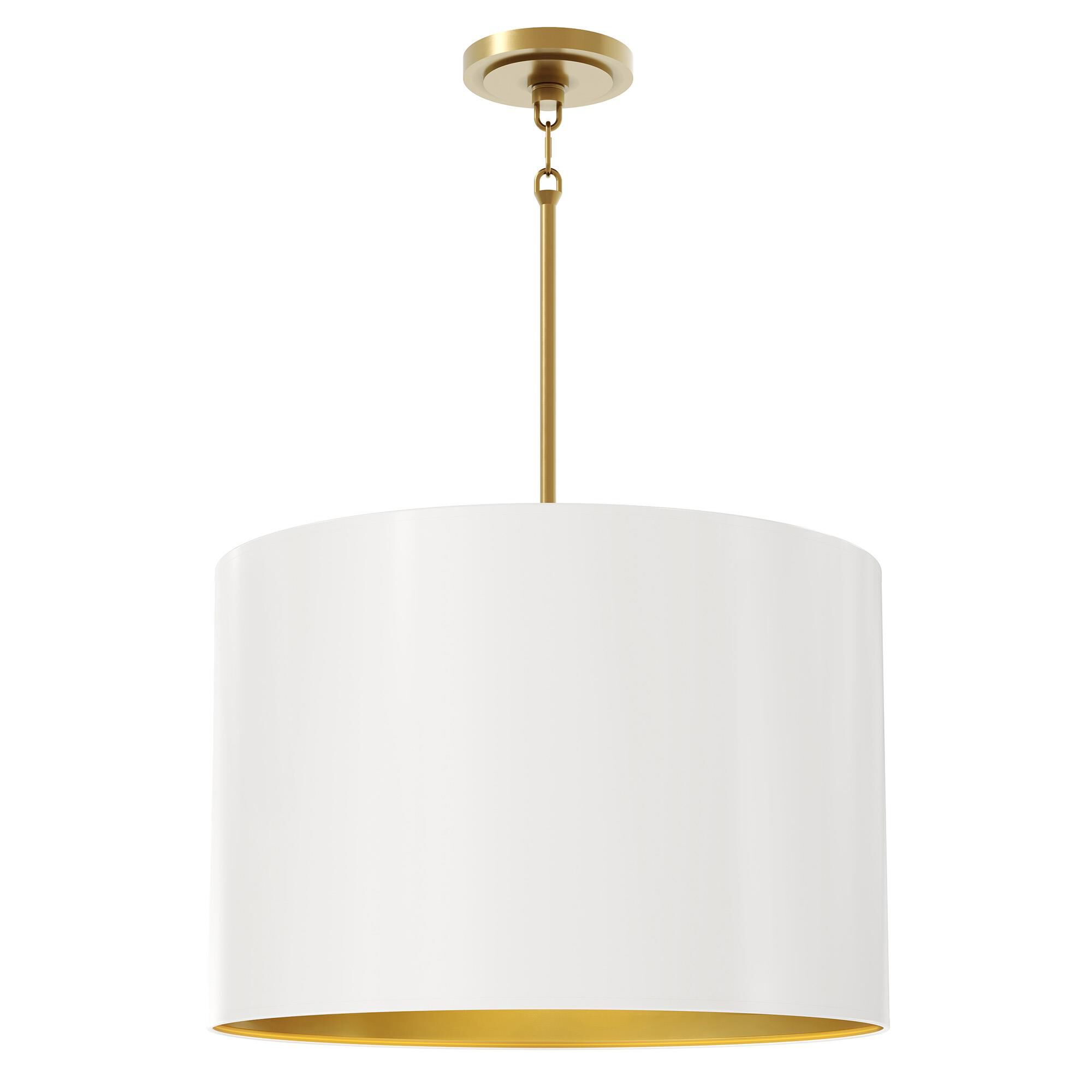 Shown in Modern Brass finish and Matte Daisy with Matte Gold Interior shade