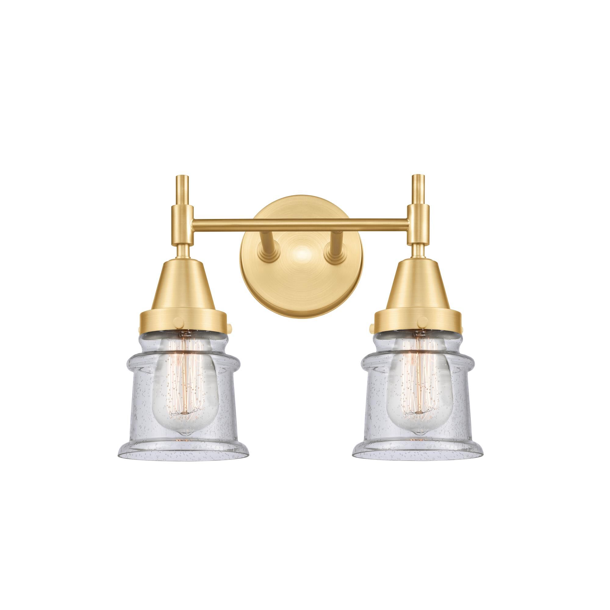 Shown in Satin Gold finish and Seedy Small Canton glass