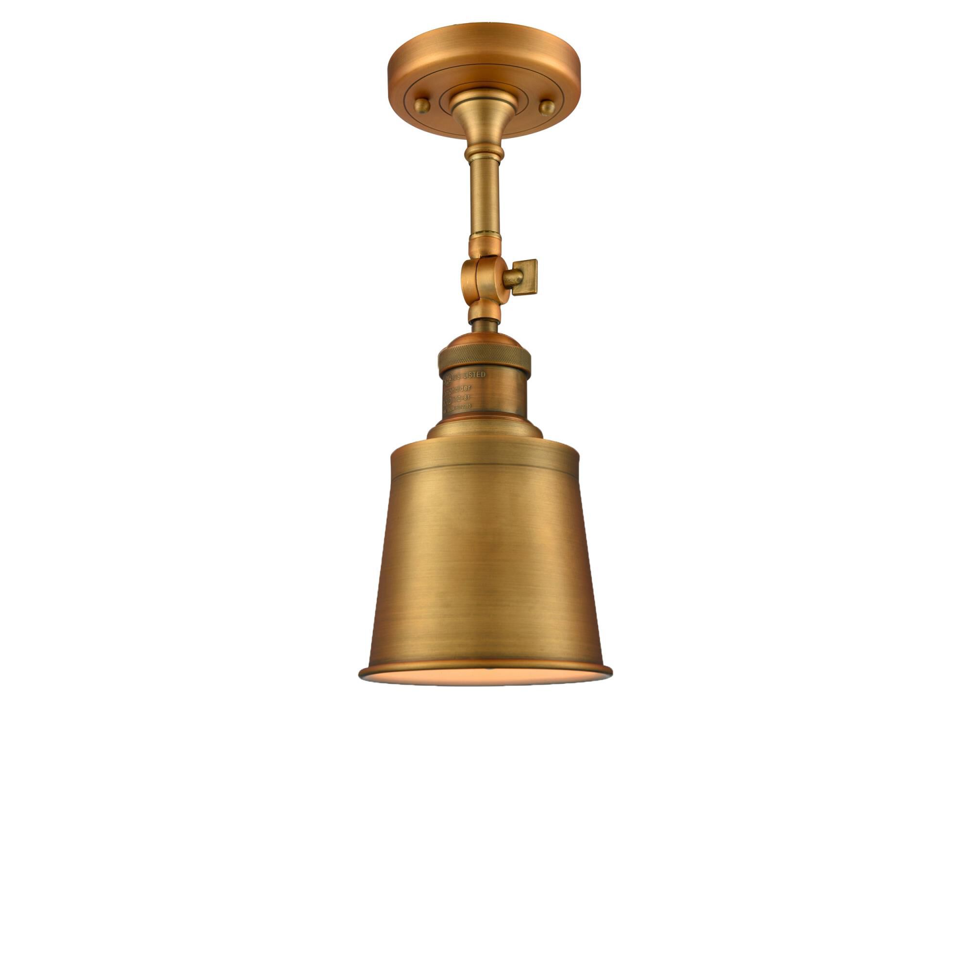 Shown in Brushed Brass finish and Brushed Brass shade