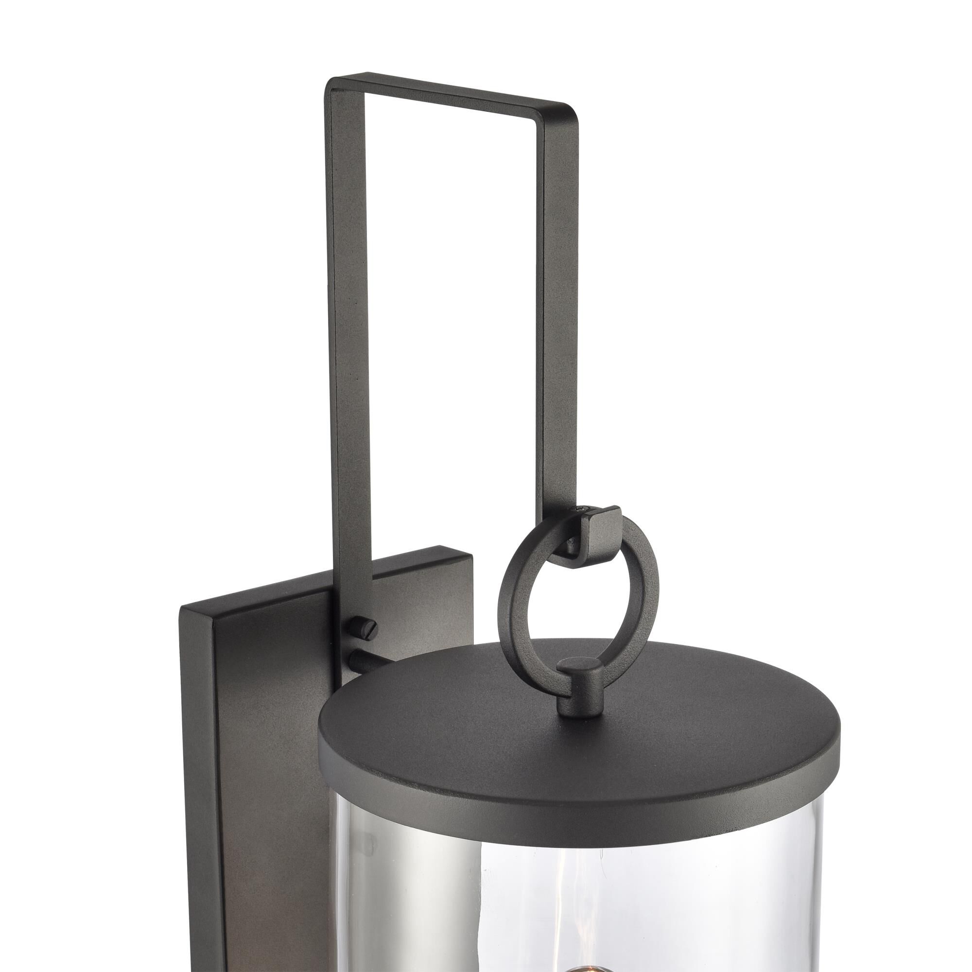 Shown in Charcoal Black finish and Clear Handblown  Shade glass and Clear Handblown Glass shade