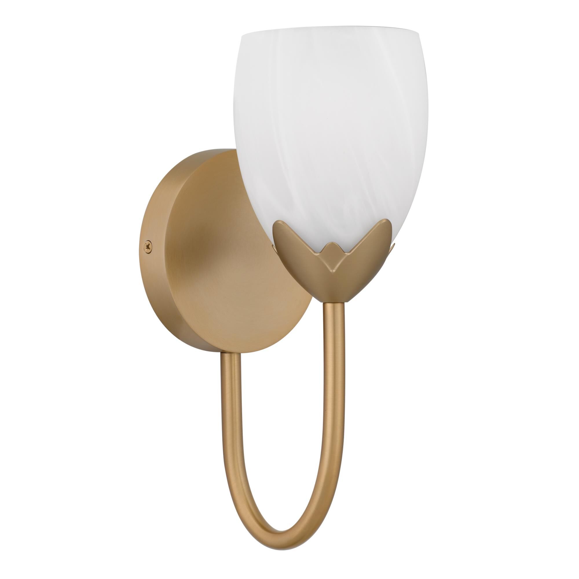 Shown in Bronze Gold finish and Etched Alabaster Glass shade