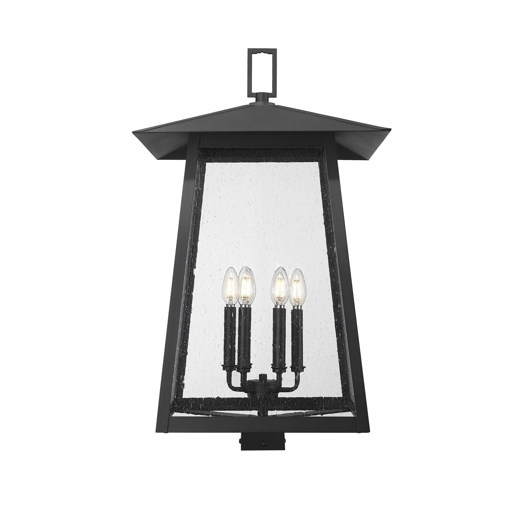 Shown in Black finish and Clear Seedy glass and Clear Seedy shade